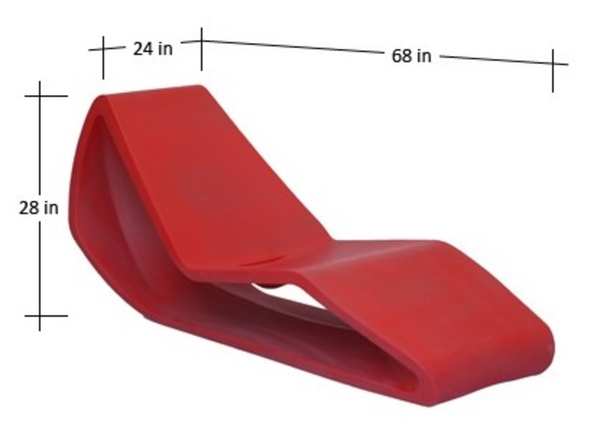 1 x Qui est Paul Sculptural All Weather Chaise Pool Lounger In Red - Brand New Boxed Stock - Image 7 of 8