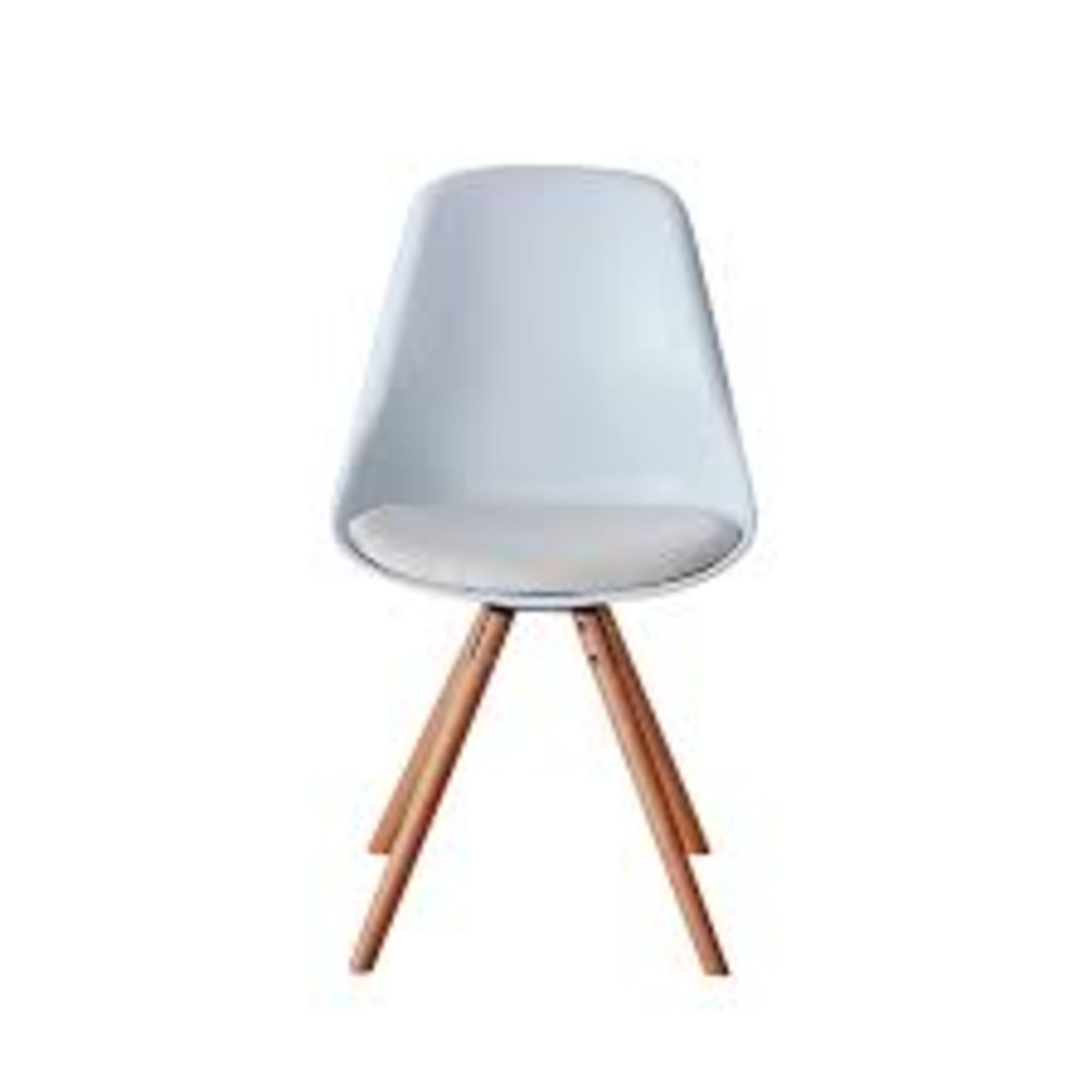 Set of 6 x Contemporary White Scandinavian-style Dining Chairs - Mid Century Design With Deep Seats - Image 3 of 3