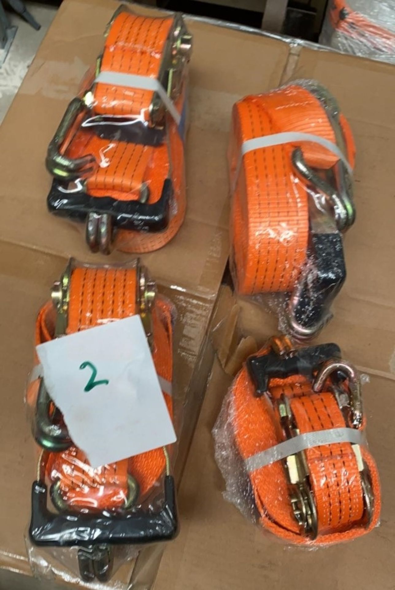 4 New Heavy Duty Ratchet Straps - Used, Recently Removed From A Working Site - CL505 - Ref: