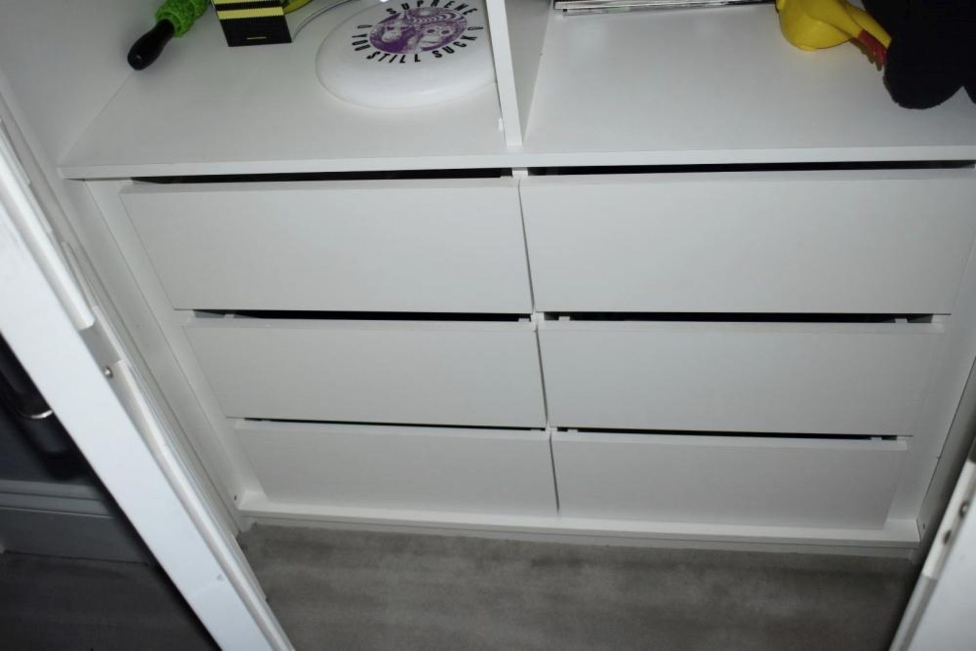 2 x Built-in Double Door Waredrobes In White - Approx Dimensions Of Each: W120 x H197 x D57cm - Ref: - Image 4 of 5