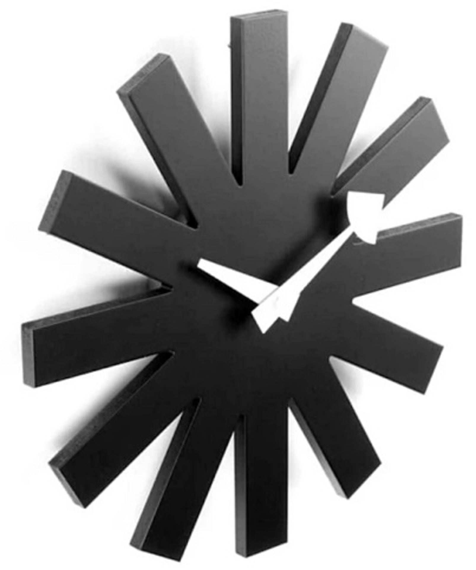 1 x George Nelson Inspired Black Asterisk Clock - 25cm Diameter - Brand New Boxed Stock - Image 2 of 3