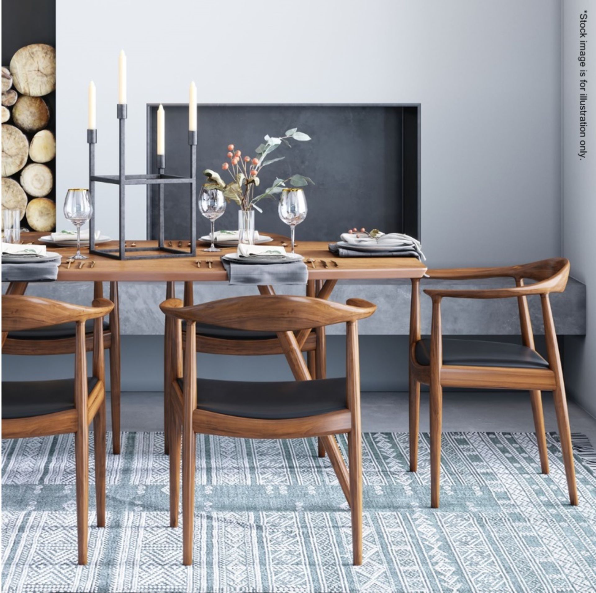 4 x Hans-j Wegner Inspired Dining Chairs In Walnut - New & Boxed- CL508 - Location: Altrincham WA14 - Bild 2 aus 5