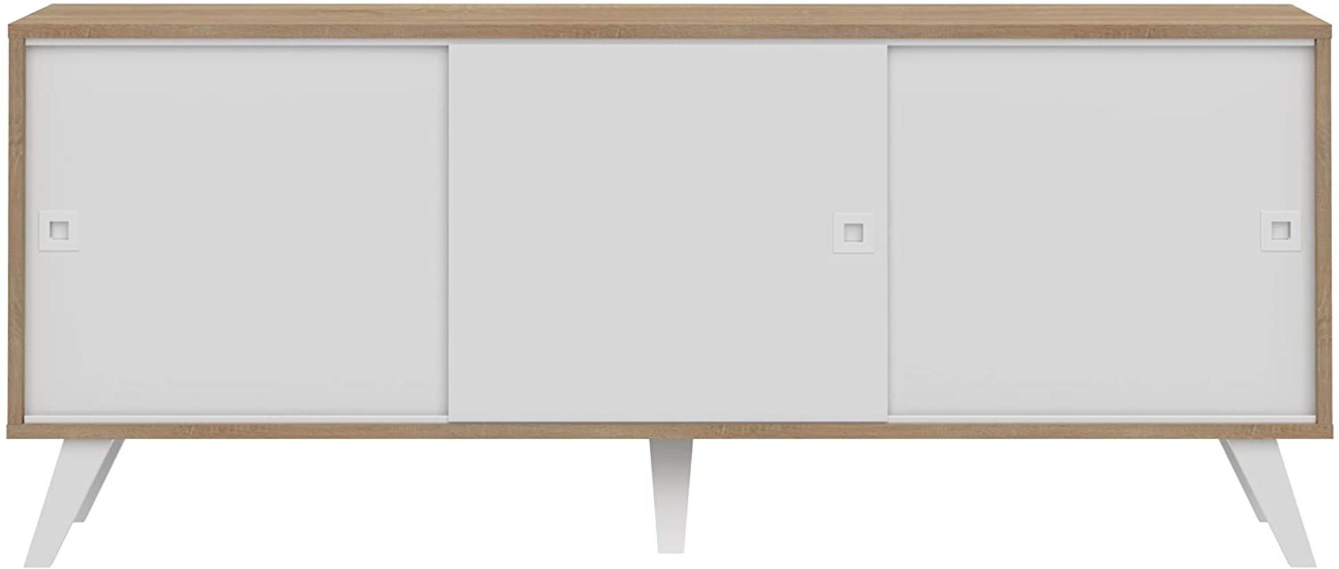 1 x Prism Moden 3-Door Sideboard With An Oak/White Finish - Dimensions: 61.8 x 149 x 40 cm - Made In - Image 2 of 7