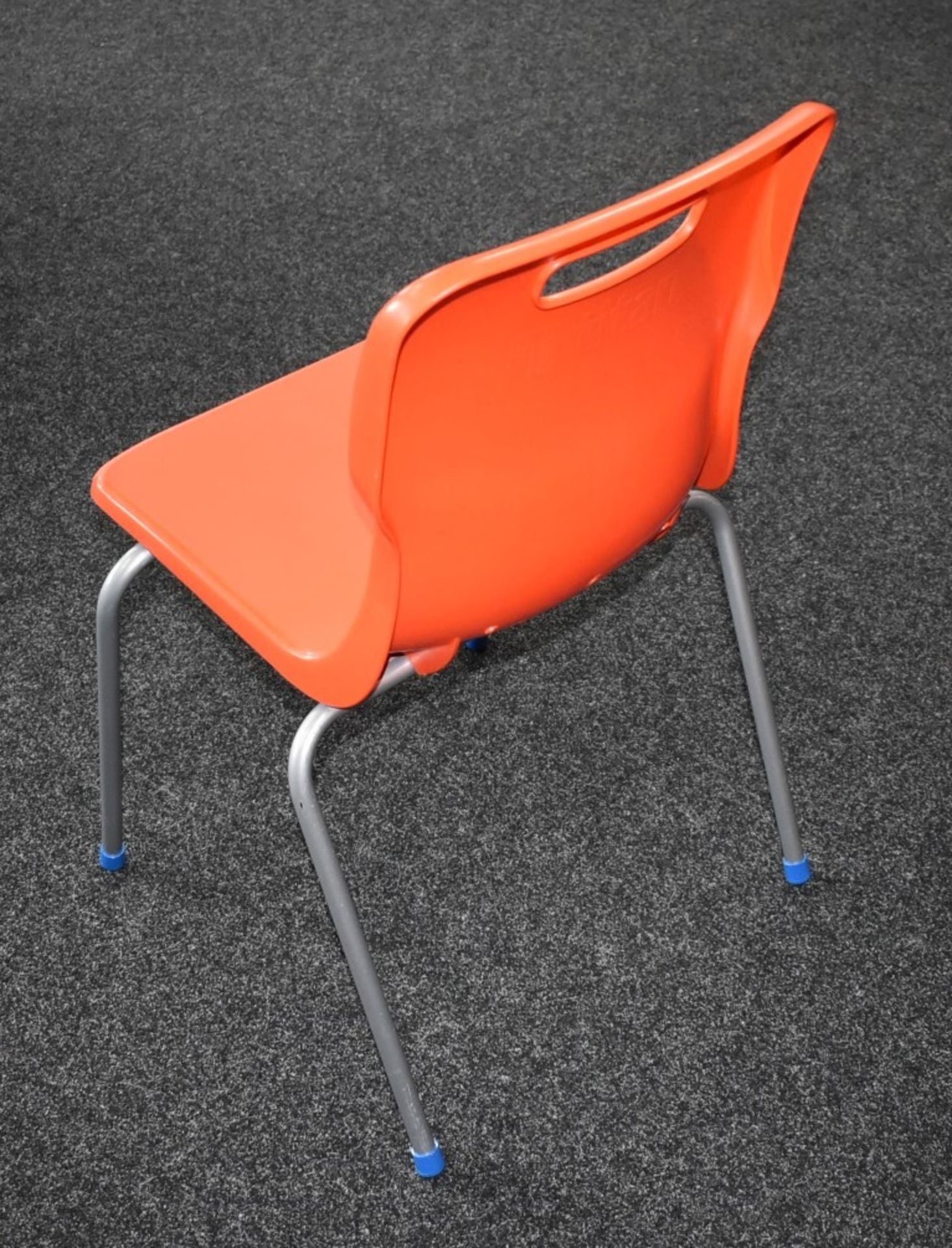 20 x Titan Stackable Chairs With Bright Orange Plastic Seats, Steel Bases and Carry Handles - Image 3 of 3