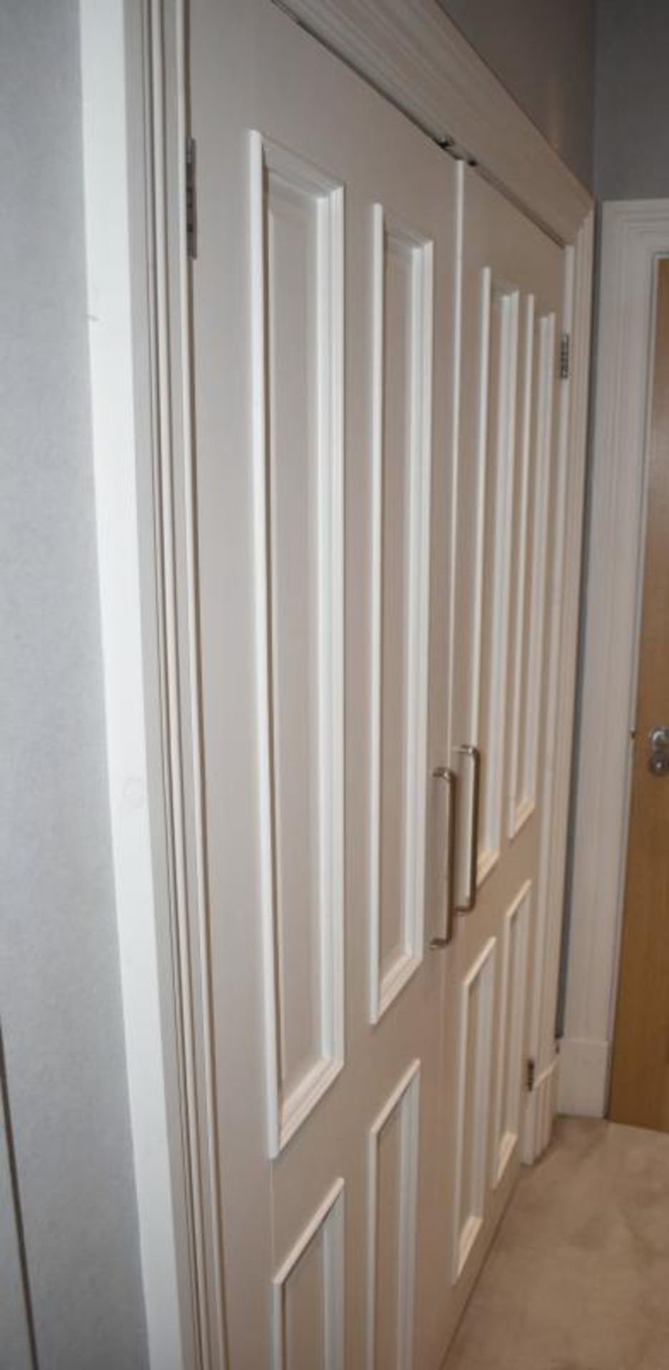 2 x Double Door Built-in Wardrobes In White - Dimensions Of Both: W136 x H195 x D40cm - Ref: ABR060 - Image 2 of 5