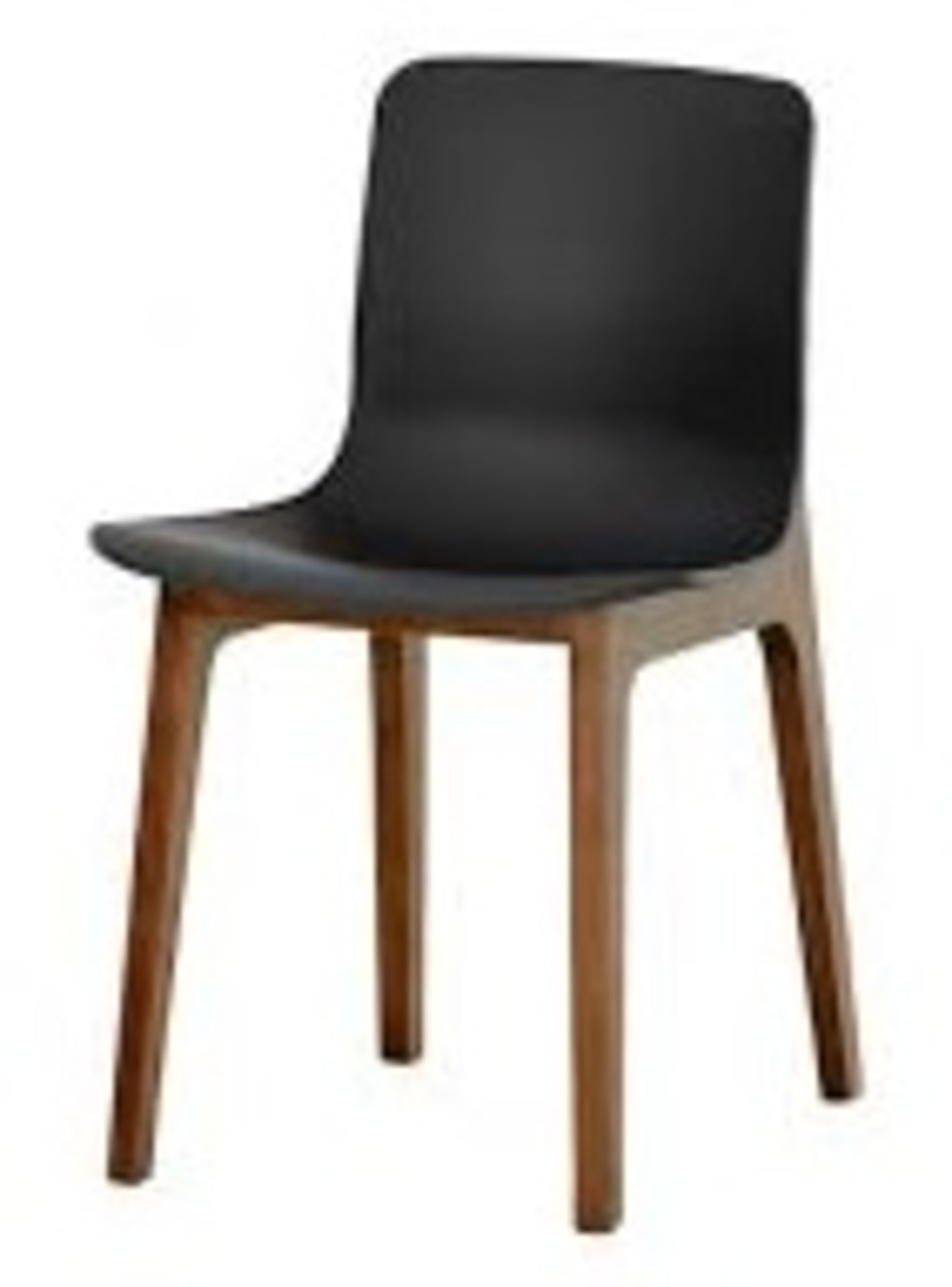 Set of 6 x Swift DC-782W Dining Chairs With BLACK ABS Seats and Dark Wood Bases - Image 3 of 3