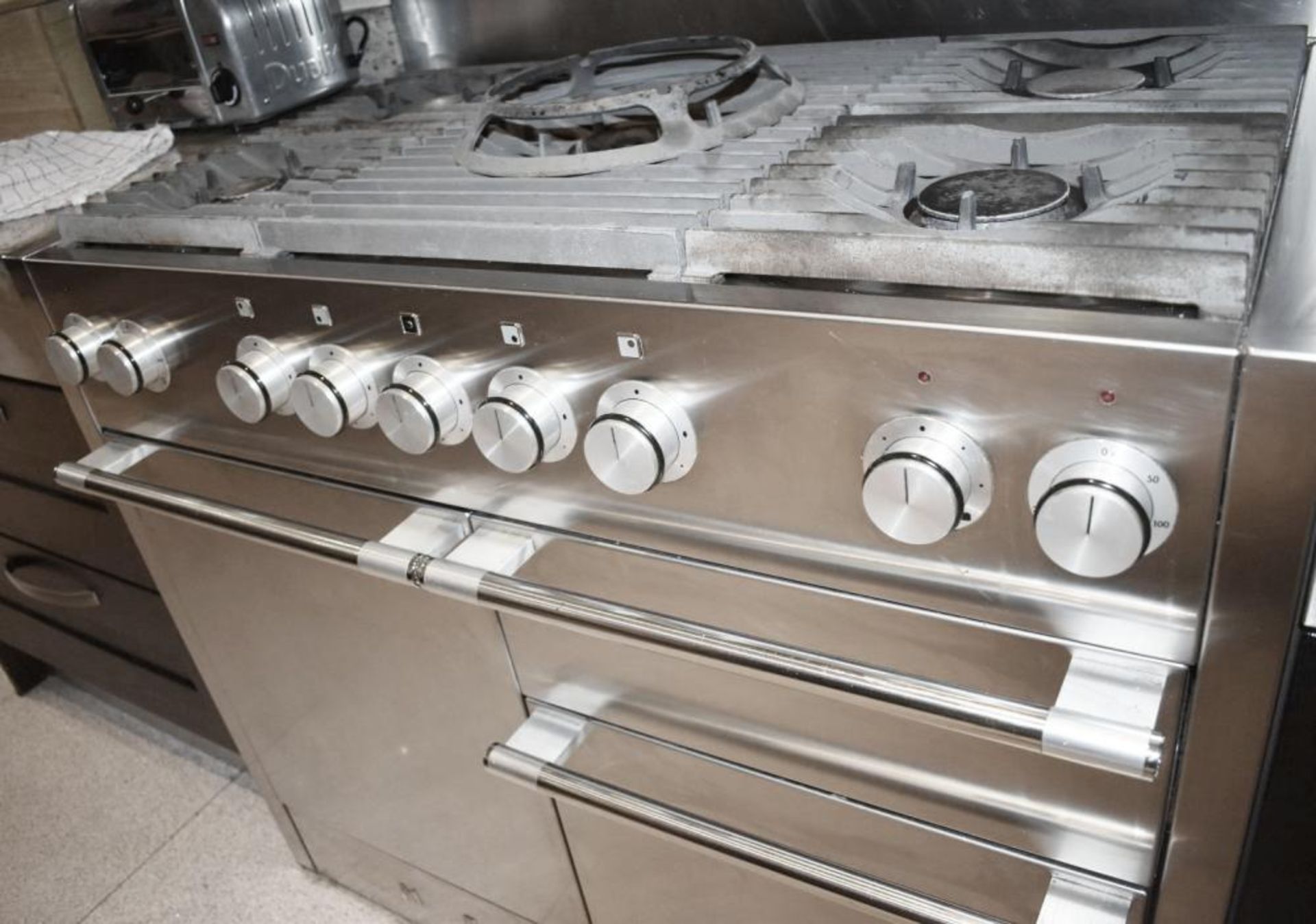 1 x MERCURY Duel Fuel 5-Burner Range Cooker In Stainless Steel - Dimensions (approx): W109 x D65 x H - Image 2 of 10