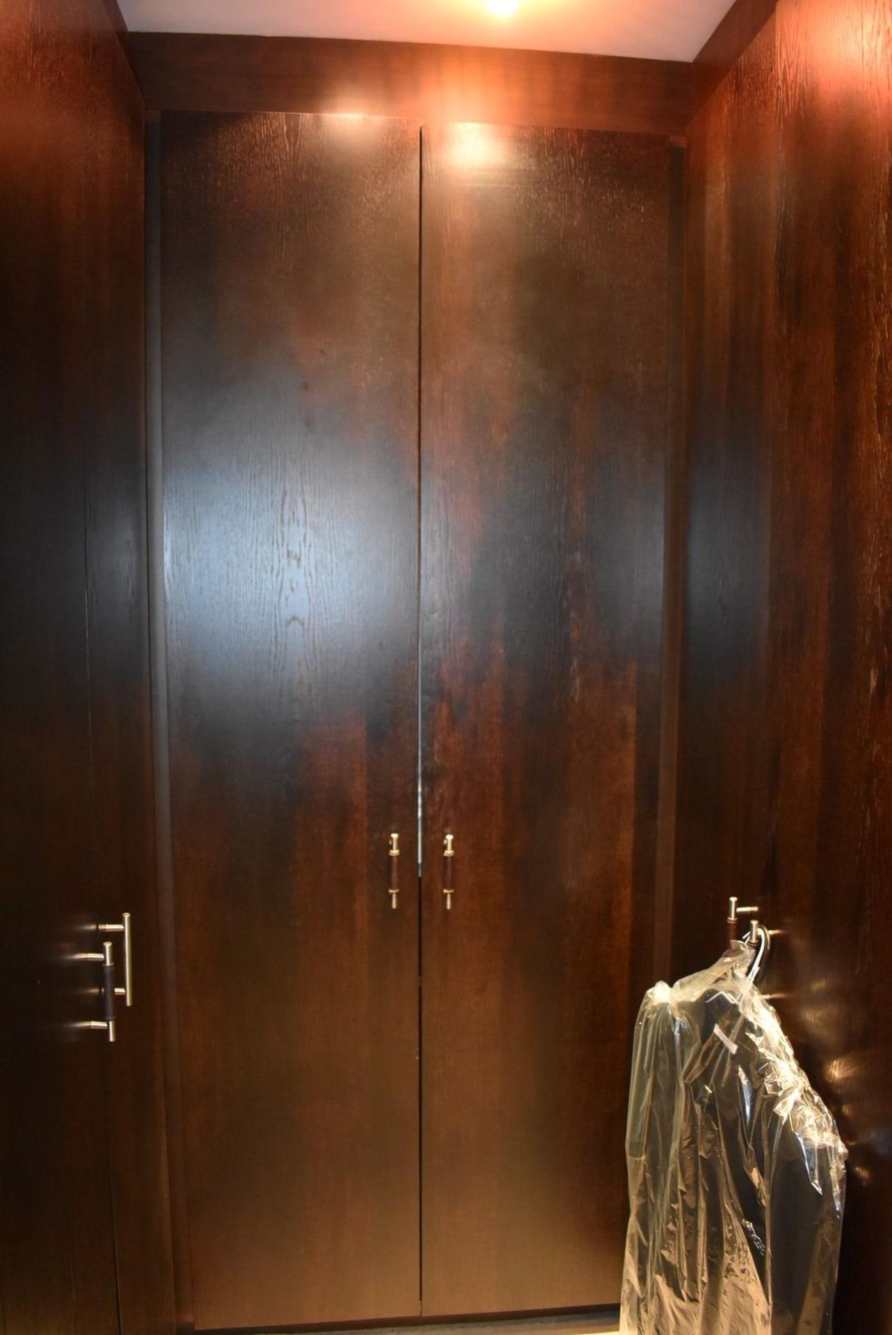 14-Door Walk-in Wardrobe Storage Installation With Dark Wood Veneer Doors *NO VAT* Location: Hale - Image 2 of 12