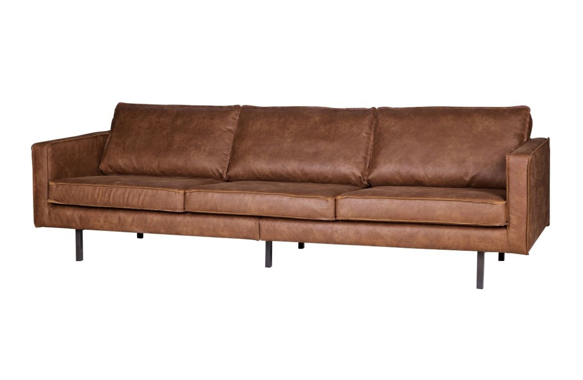 1 x 'Rodeo' Contemporary 3-Seater Leather Sofa In Cognac Brown - Original RRP £1,199.00 - Image 2 of 4
