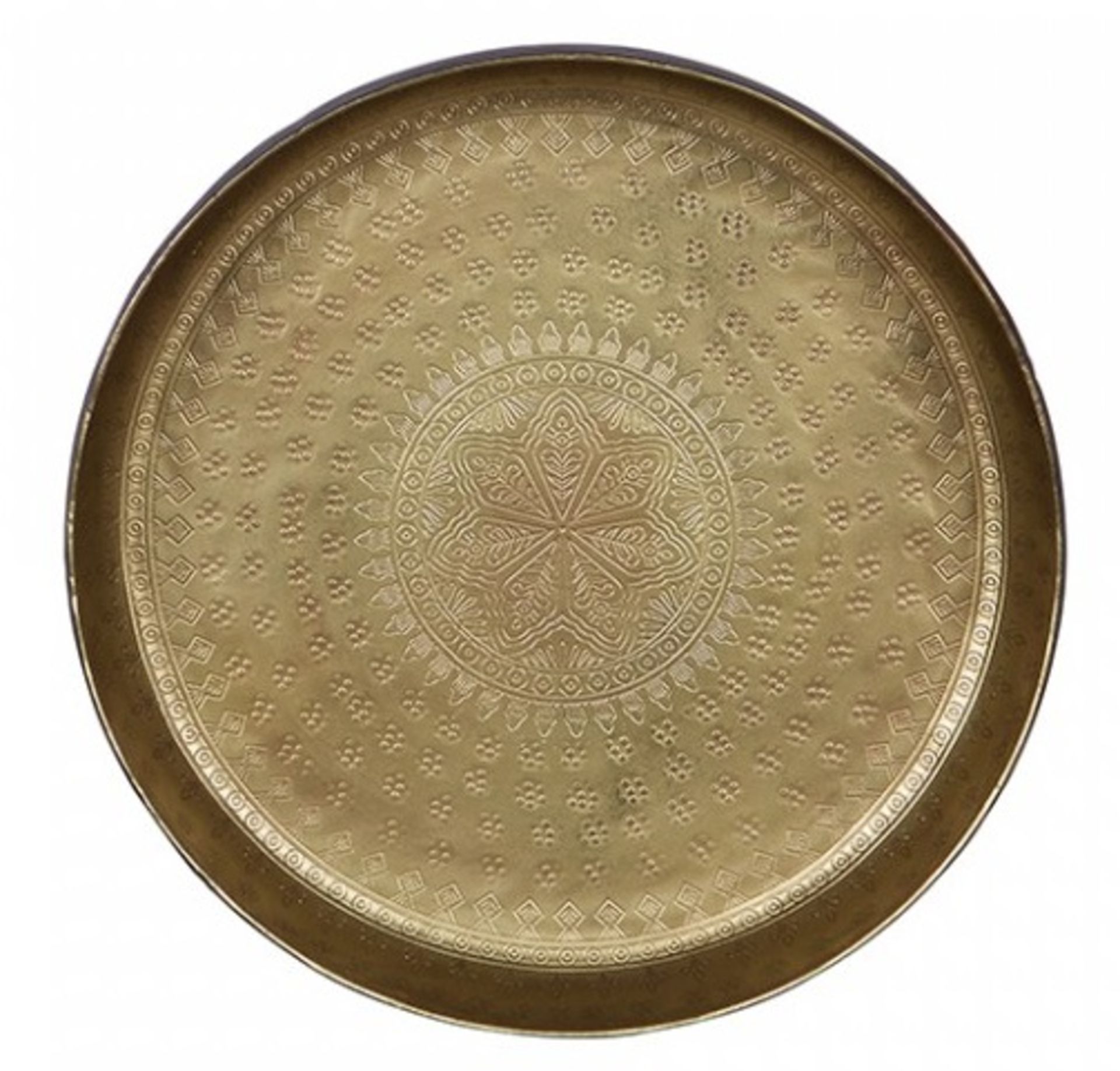 1 x 'Waitress' Small Metal Decorative Moroccan-Style Tray - Dimensions: 30 × 30 × 5.5 cm - Brand New