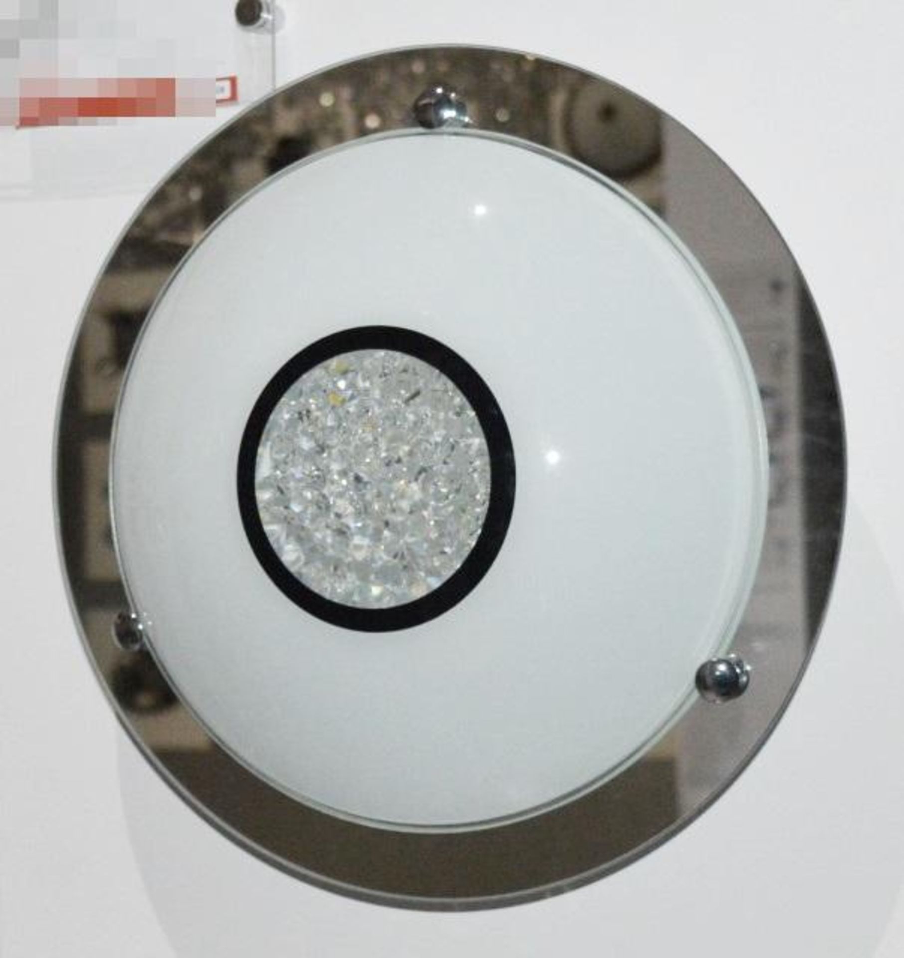 1 x LED Mirrored Glass Flush Ceiling Fitting - Ex Display Stock - CL298 - Ref: J145 - Mounted On Boa