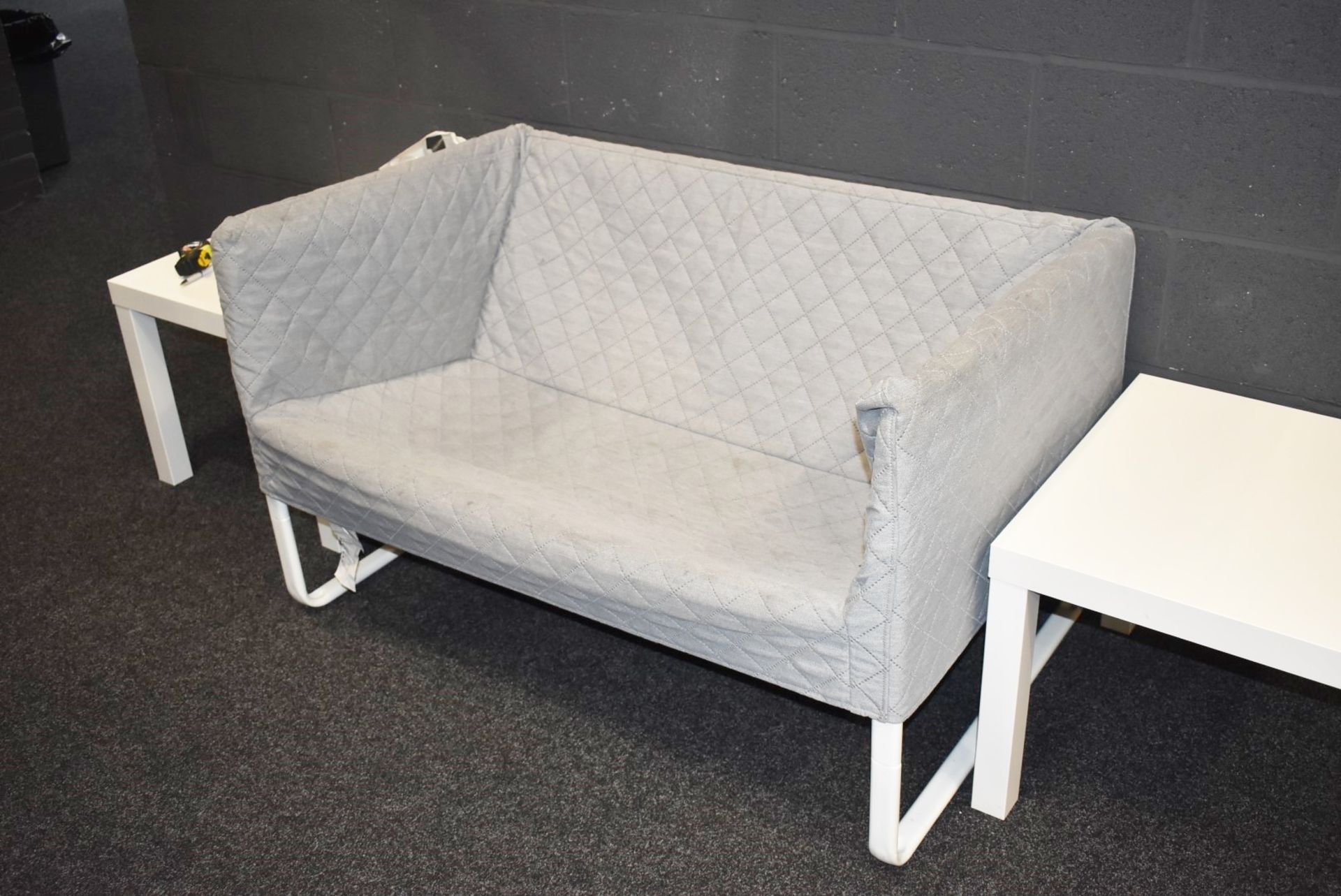 2 x Ikea Knopparp Two Seater Sofas in Light Grey - Features Removable Washable Padded Covers - Image 2 of 4