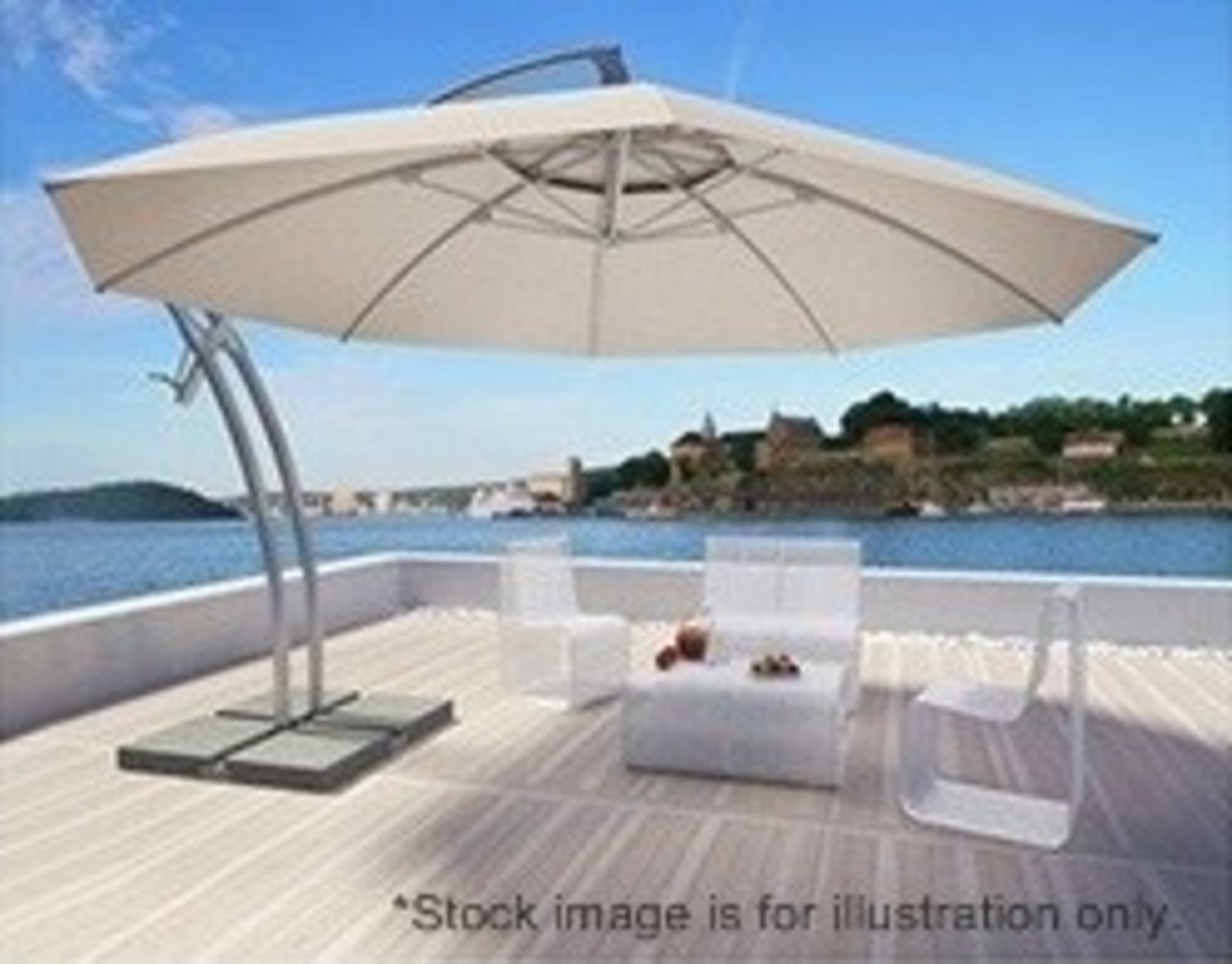 6-Piece Luxury Patio Set Including 4.2 Metre Parasol, Drinks Cooler, Heater + Planters - CL512 - New - Image 2 of 16