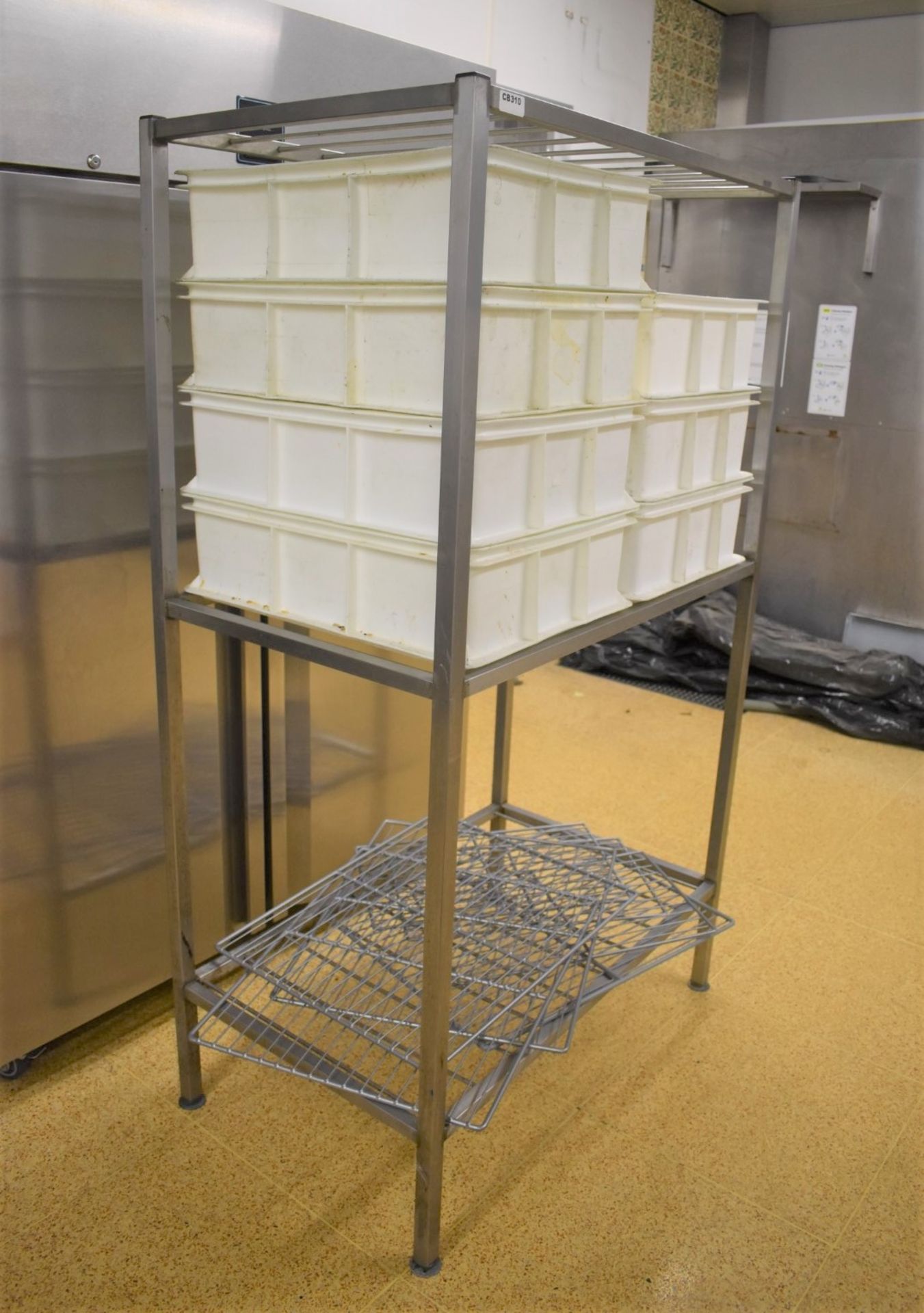 1 x Stainless Steel  Upright Unit With Rail Shelves - H170 x W100 x D60 cms - CL455 - Ref CB310 -