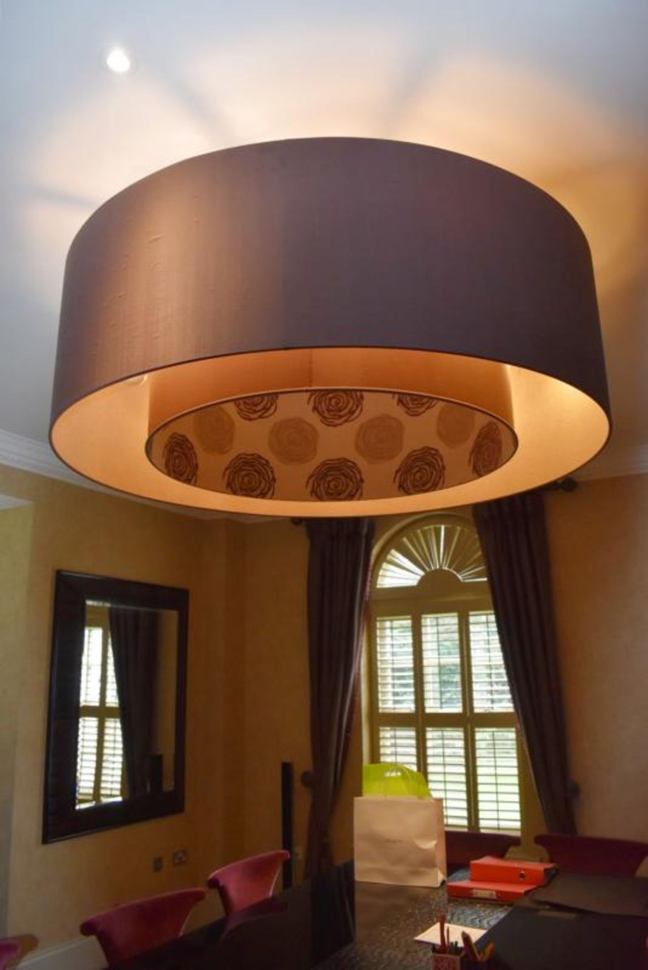 1 x Huge 1.5 Metre Light Fitting Featuring A Double Shade - Dimensions: 150cm Diamter, 50cm Height