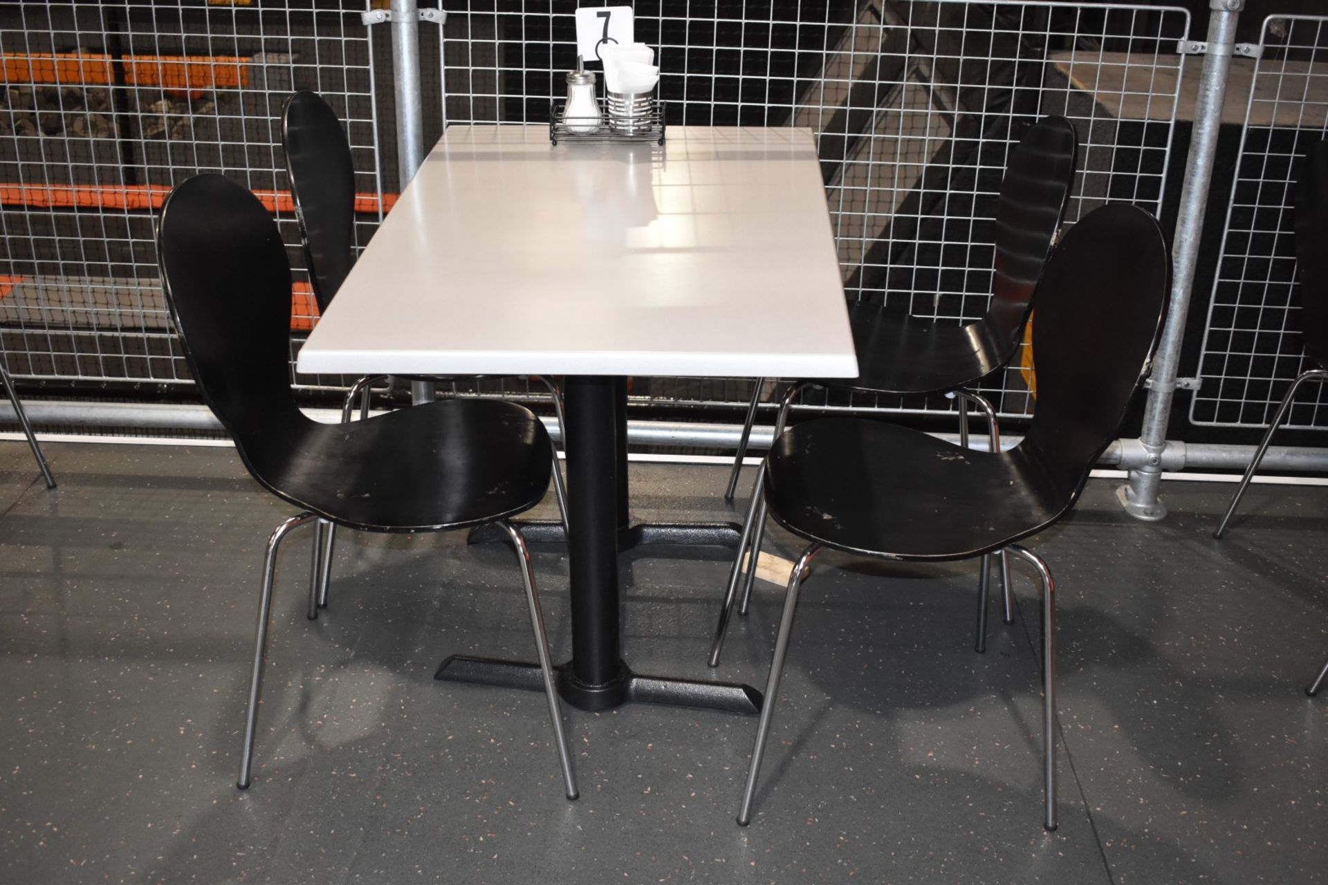8 x Table and Chair Sets Suitable For Canteens, Cafes or Bistros - Includes 8 Tables and 24 Chairs - Image 9 of 15