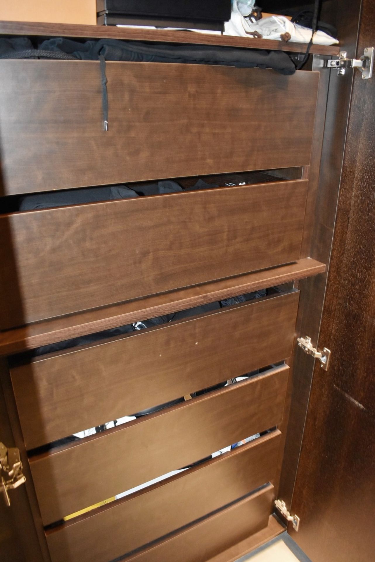 14-Door Walk-in Wardrobe Storage Installation With Dark Wood Veneer Doors *NO VAT* Location: Hale - Image 6 of 12