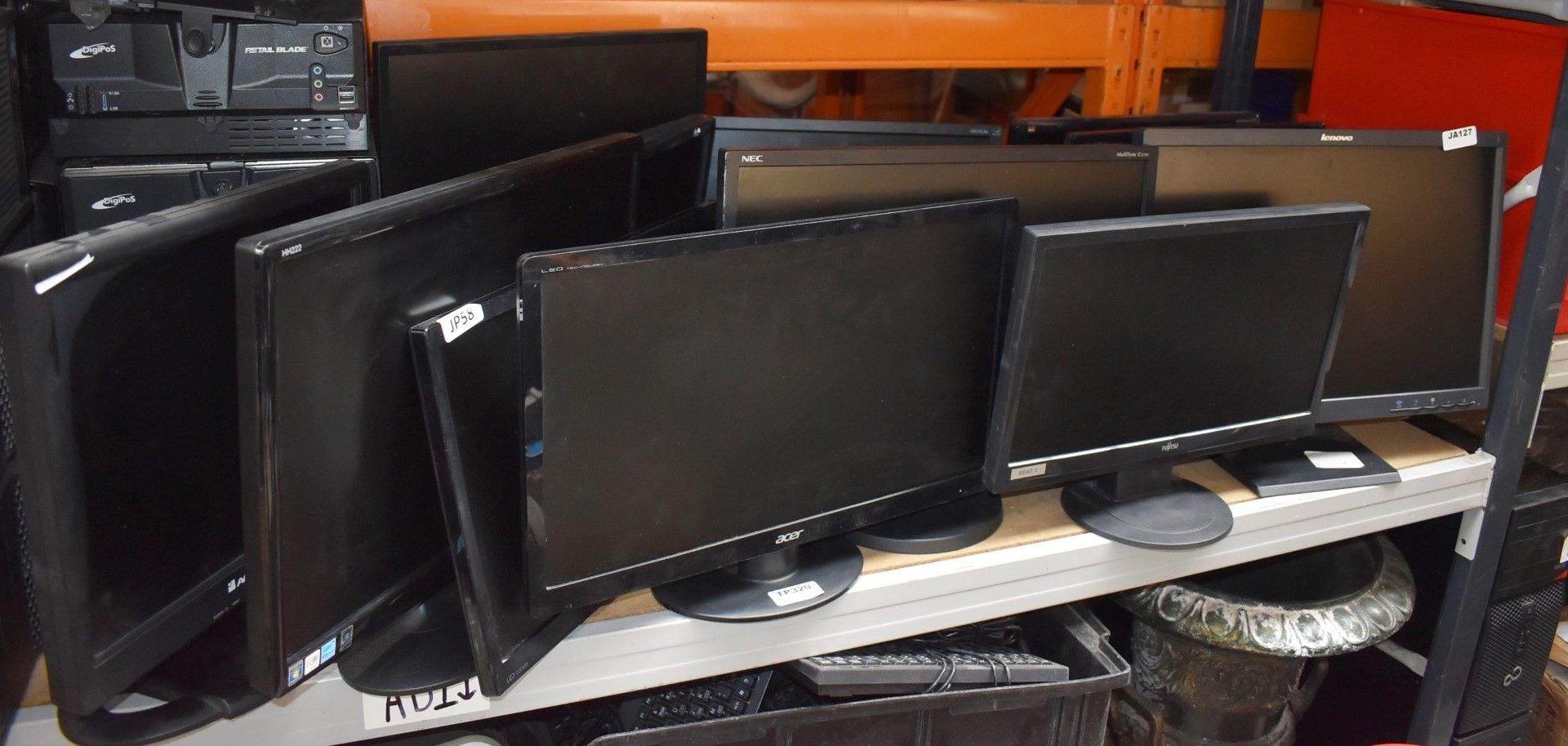 14 x Various Flat Screen Computer Monitors - Various Sizes Included - Removed From Various Office