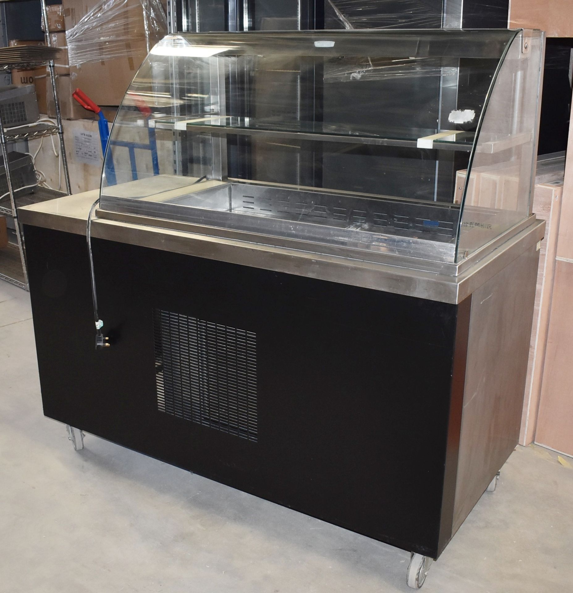 1 x Moffat Refrigerated Display Unit on Castors - Stainless Steel With Glass Display For Cold