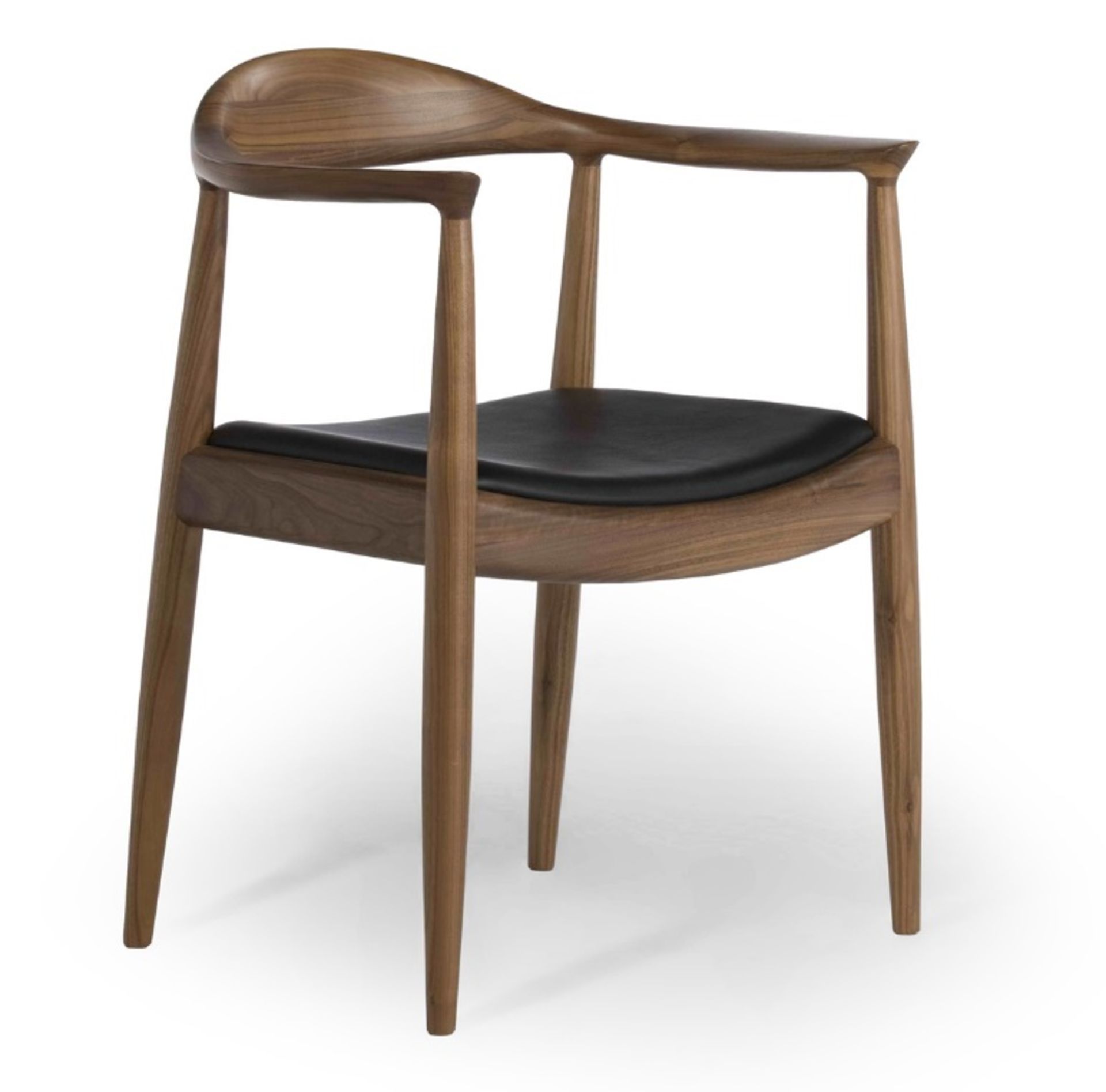 6 x Hans-j Wegner Inspired Dining Chairs In Walnut - New & Boxed- CL508 - Location: Altrincham WA14 - Image 3 of 5