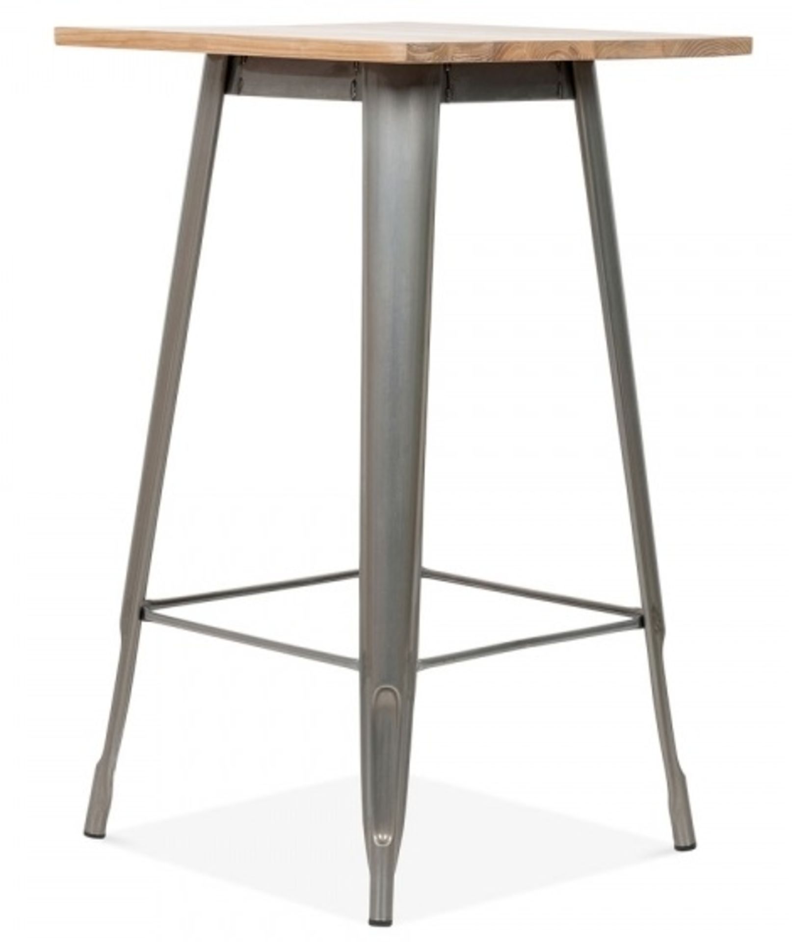 1 x Xavier Pauchard / Tolix Inspired Industrial Metal Bar Table - COPPER With Natural Wood Top - Image 2 of 5