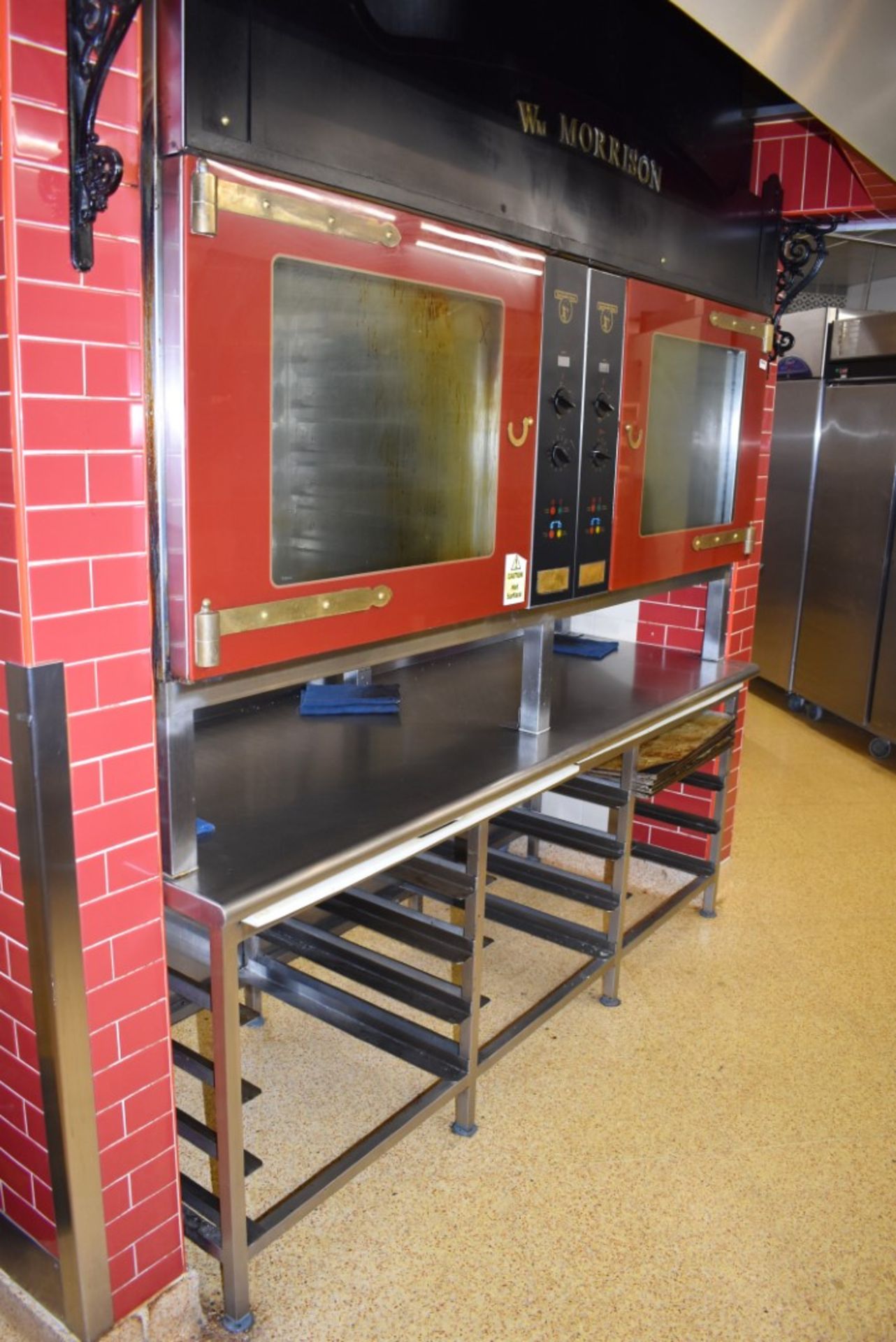 1 x Tom Chandley Double C5 60X40 Pie Oven With Stainless Steel Baking Tray Prep Bench - CL455 - - Image 12 of 18