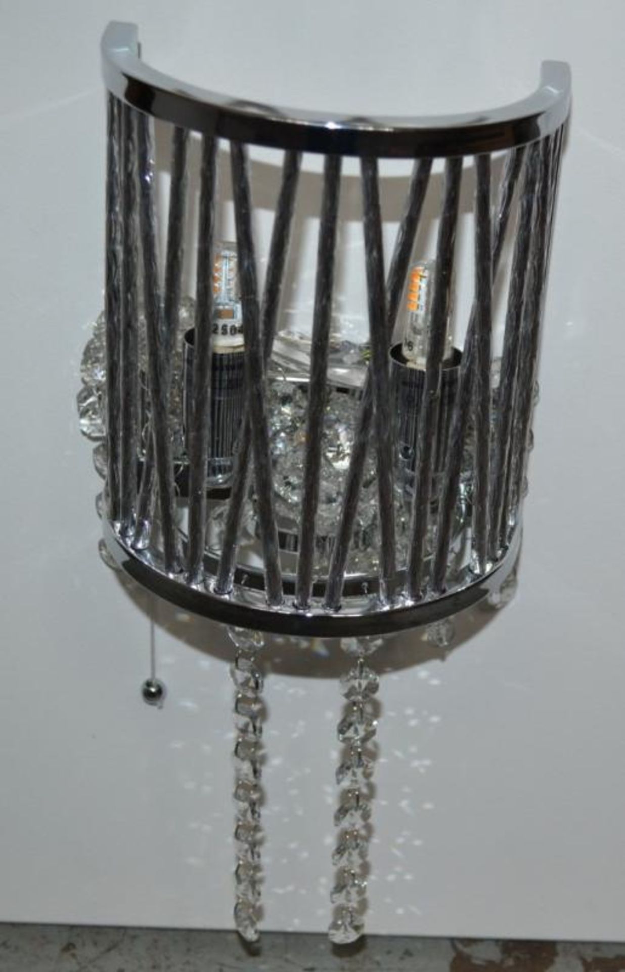 1 x Elise 2 Light Crystal Wall Light Polished Chrome - CL364 - Ref: ERP2- H363 - Location