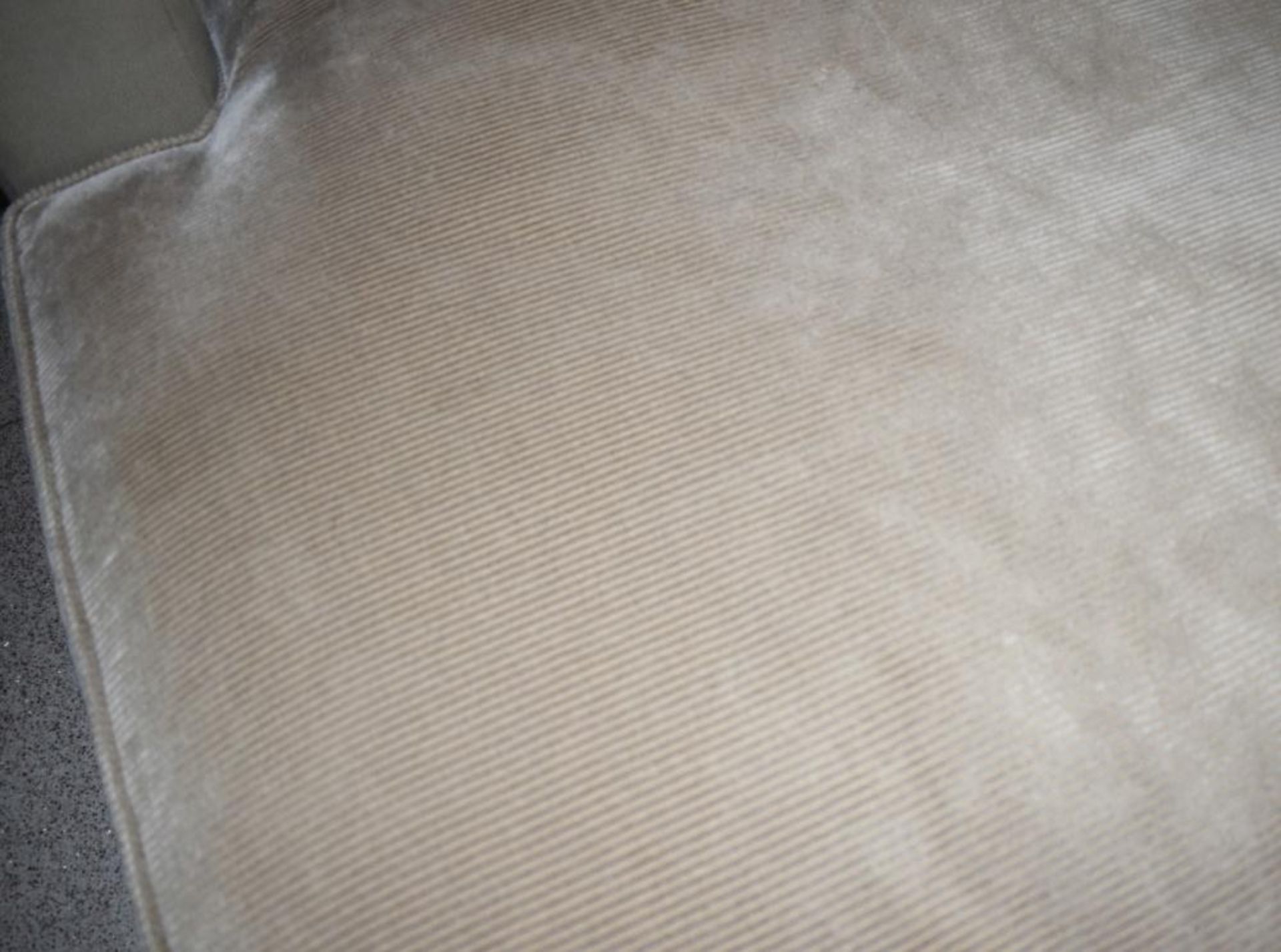 1 x Left-Hand Corner Sofa Upholstered In Light Cream Leather And Chenille Fabrics - RRP £15,000 - Image 3 of 8