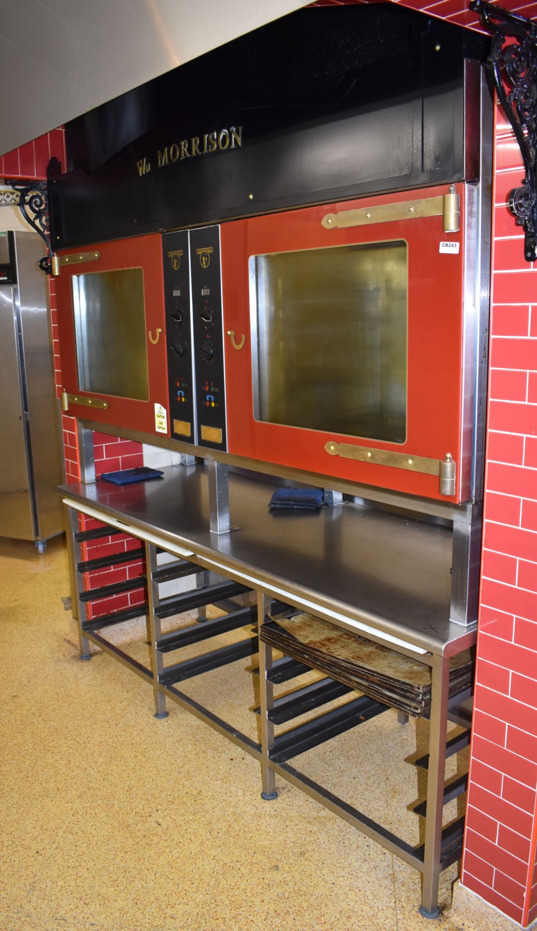 1 x Tom Chandley Double C5 60X40 Pie Oven With Stainless Steel Baking Tray Prep Bench - CL455 - - Image 2 of 18