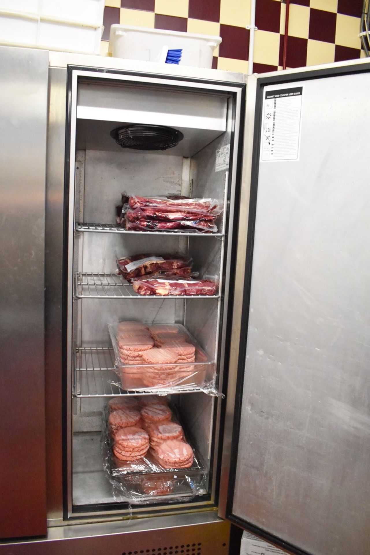 1 x Foster 800 Litre Double Door Meat Fridge With Stainless Steel Finish - Model FSL800M - H188 x - Image 6 of 8