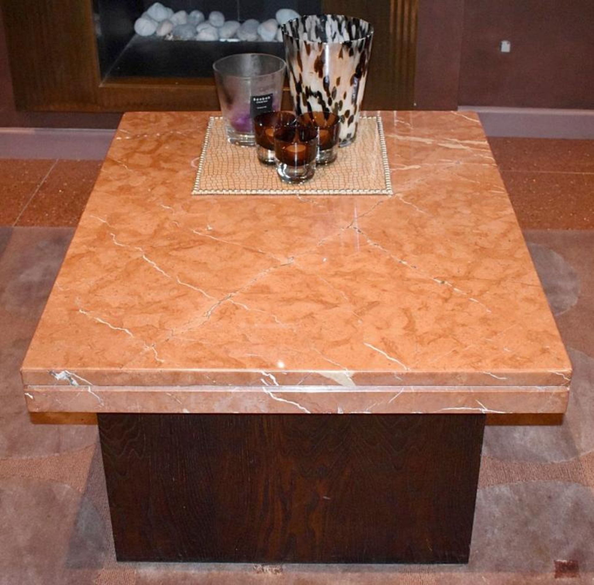 1 x Marble Topped Coffee Table - Dimensions: 100x80x44cm - Ref: ABR003 / PFR - CL491 - Used In Very - Bild 2 aus 6