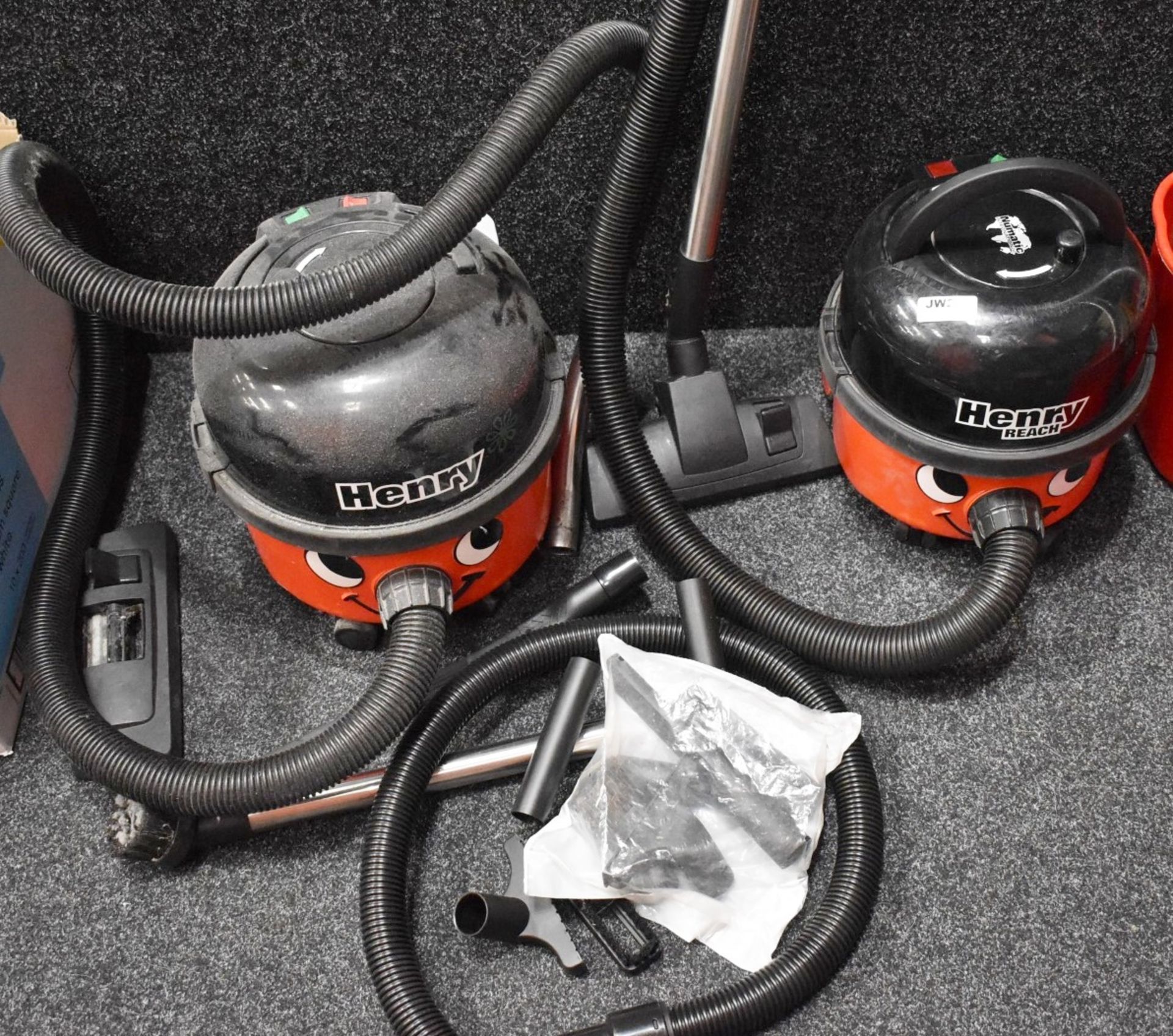 2 x Numatic Henry Hoovers With Accessories