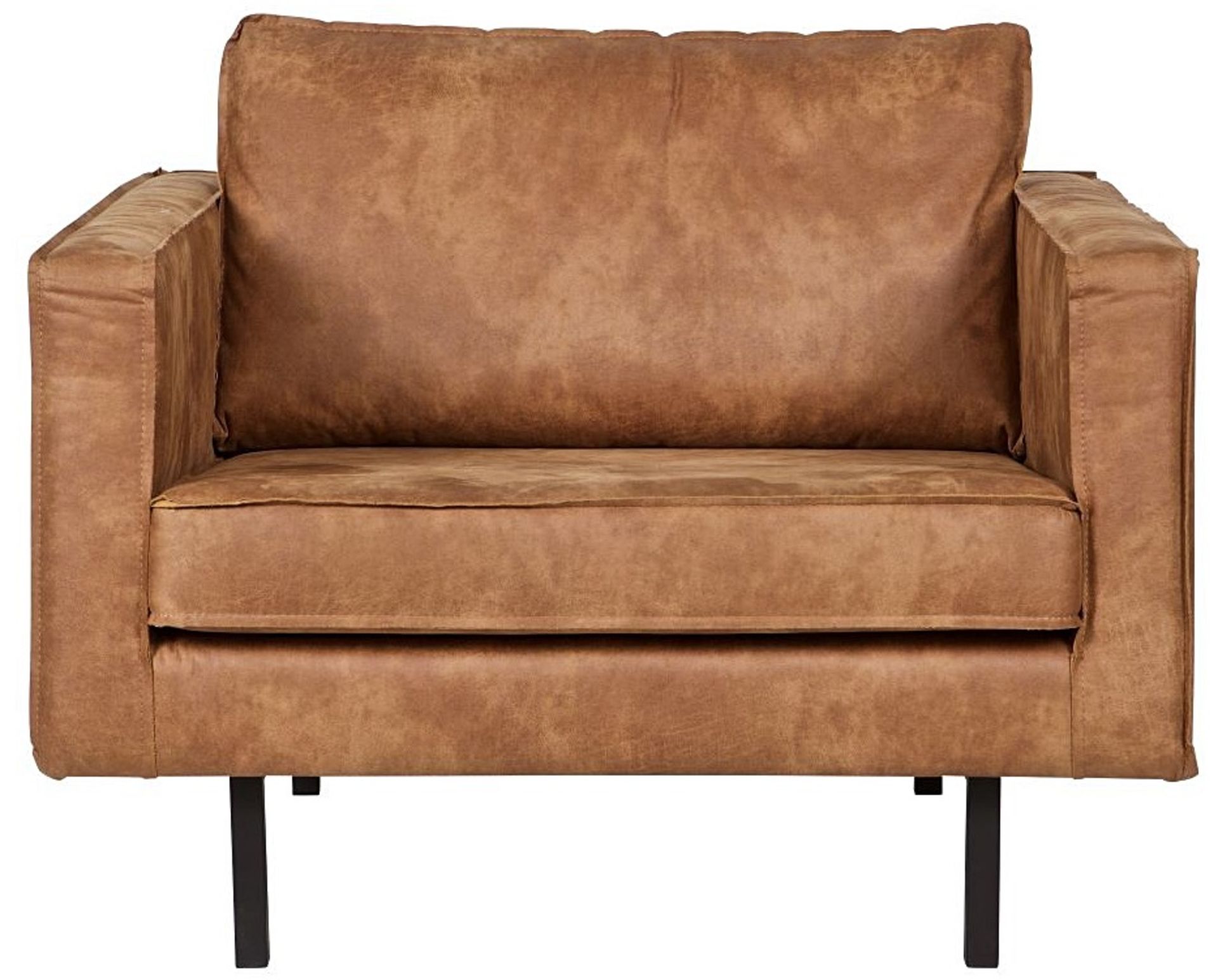 1 x 'Rodeo' Contemporary Leather Armchair In Cognac Brown - Dimensions: H:85 x W:277 x D:86 cm - - Image 4 of 4