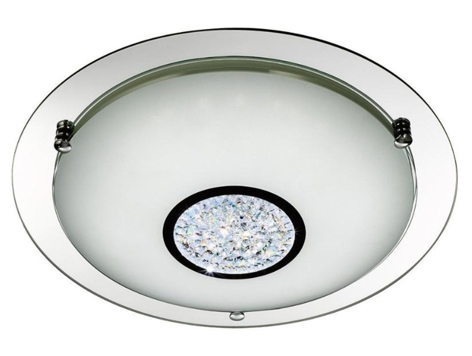 1 x LED Mirrored Glass Flush Ceiling Fitting - Ex Display Stock - CL298 - Ref: J145 - Mounted On Boa - Bild 2 aus 3