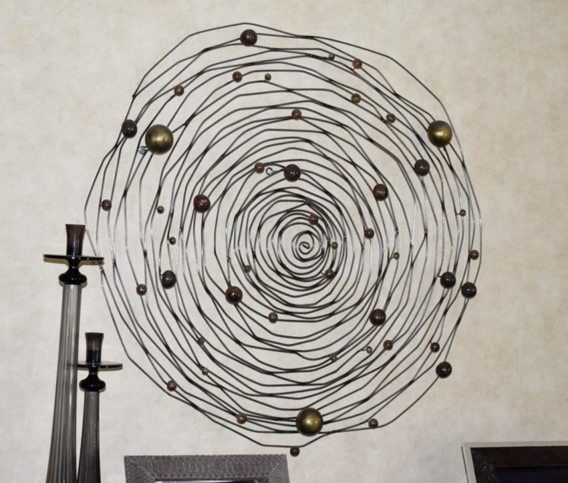 A Pair Of Decorative Metal Spiral Wall Art - Both 90cm In Diameter - Ref: ABR019 / DIN - CL491 *NO V - Image 3 of 4