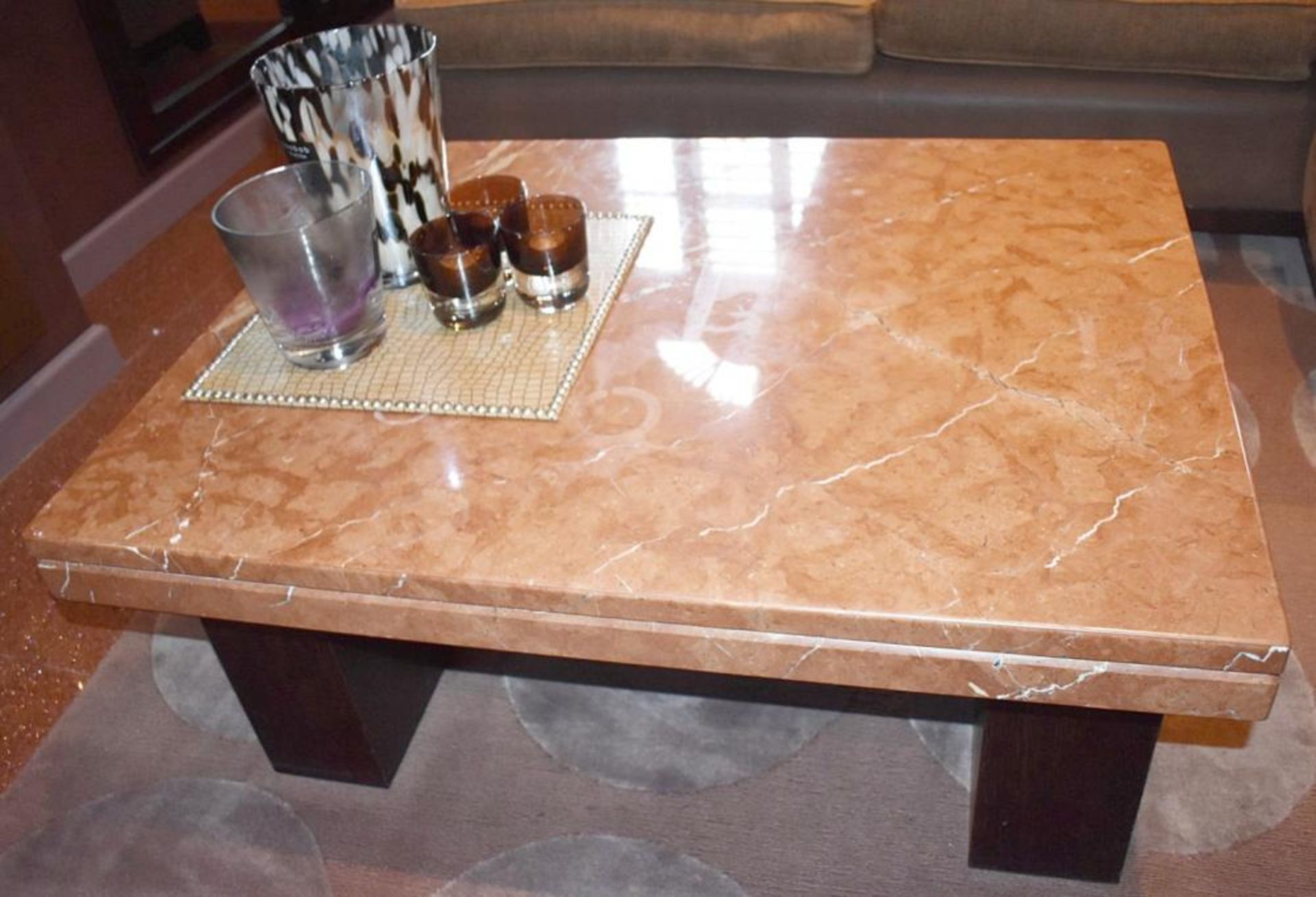 1 x Marble Topped Coffee Table - Dimensions: 100x80x44cm - Ref: ABR003 / PFR - CL491 - Used In Very - Image 4 of 6