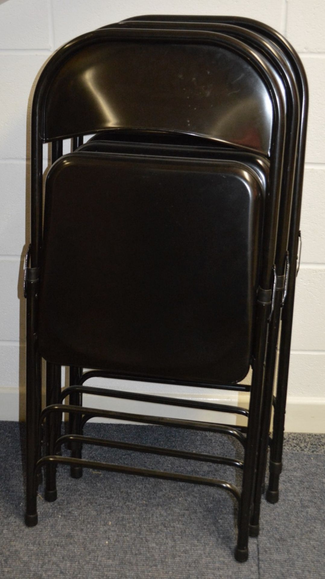 3 x HABITAT Folding Metal Chairs In Black - Dimensions: W47 x D50 x H80, Seat Height cm - Used, In - Image 4 of 4