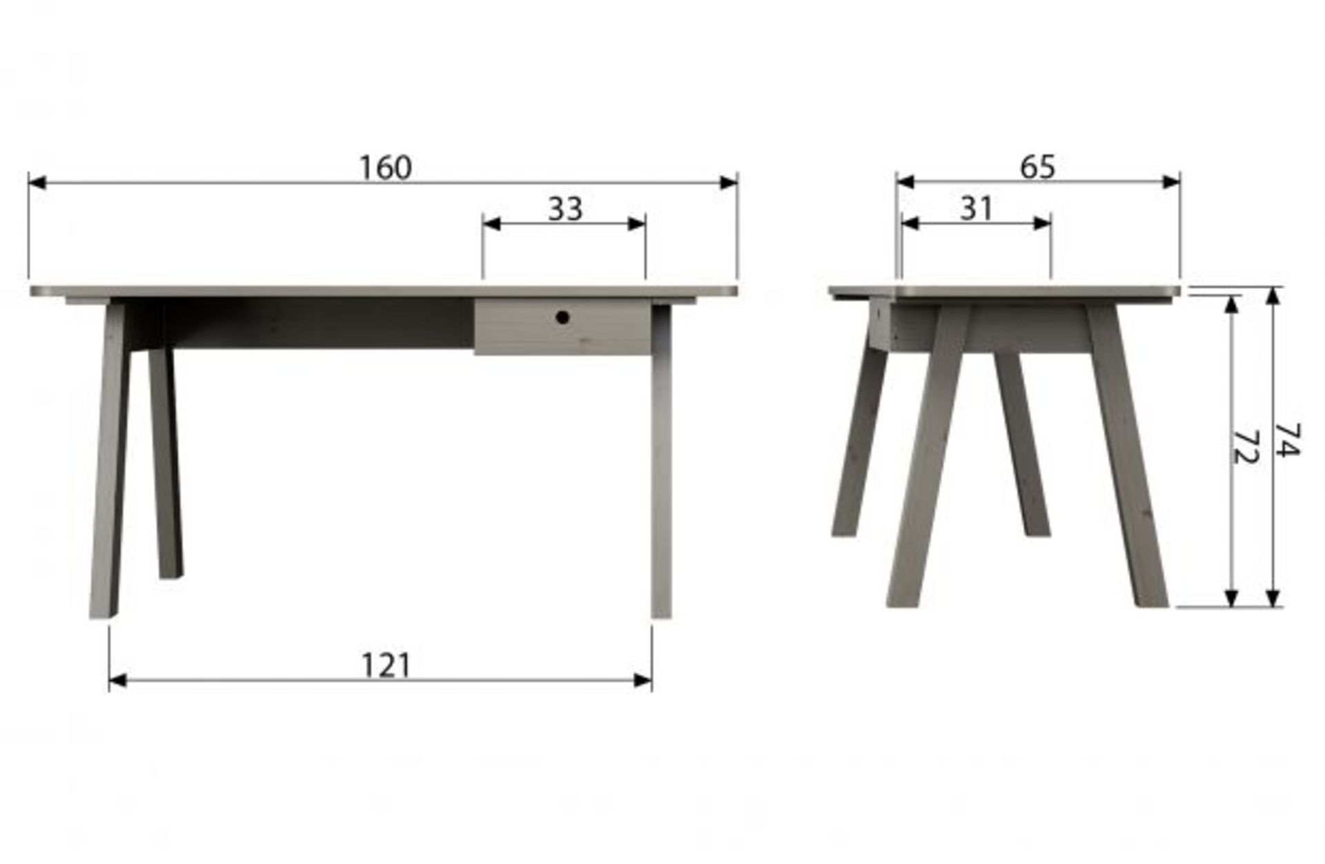 1 x 'Sammie' Contemporary Desk In A Light Warm Grey - Made In Holland By Woood - Brand New & Boxed - Image 2 of 6