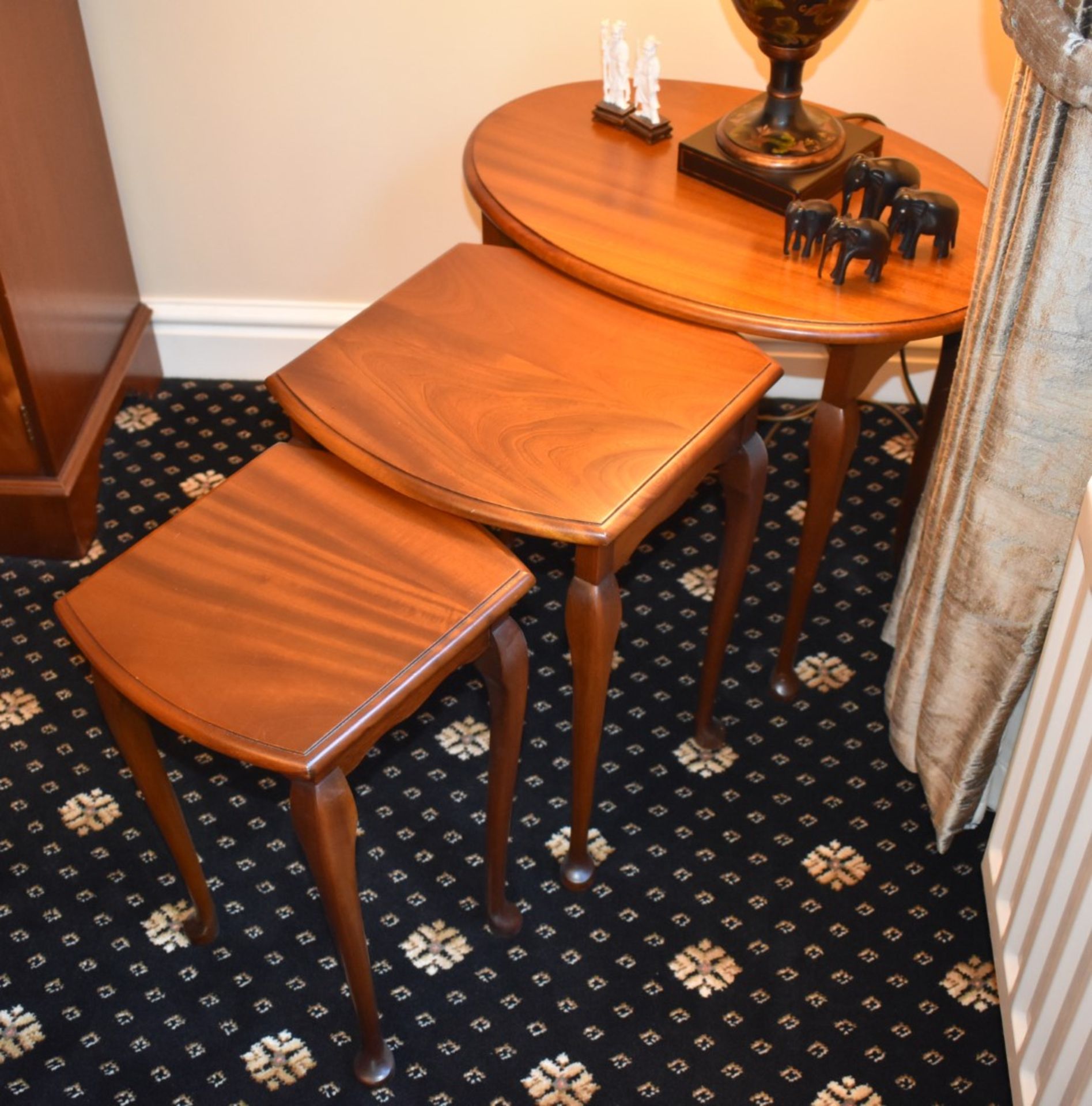 1 x Nest of Three Tables With Queen Anne Legs - Circa 1920's - Recently Restored in Stunning