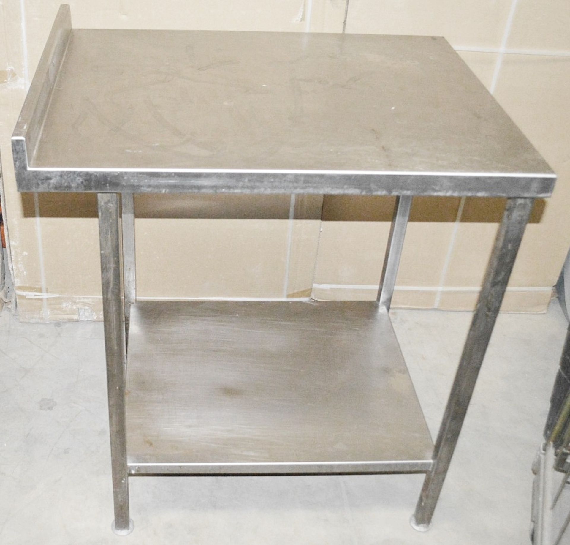 1 x Stainless Steel Commercial Kitchen Small Prep Table With Upstand - Dimensions: W60 x D80 x - Bild 4 aus 4