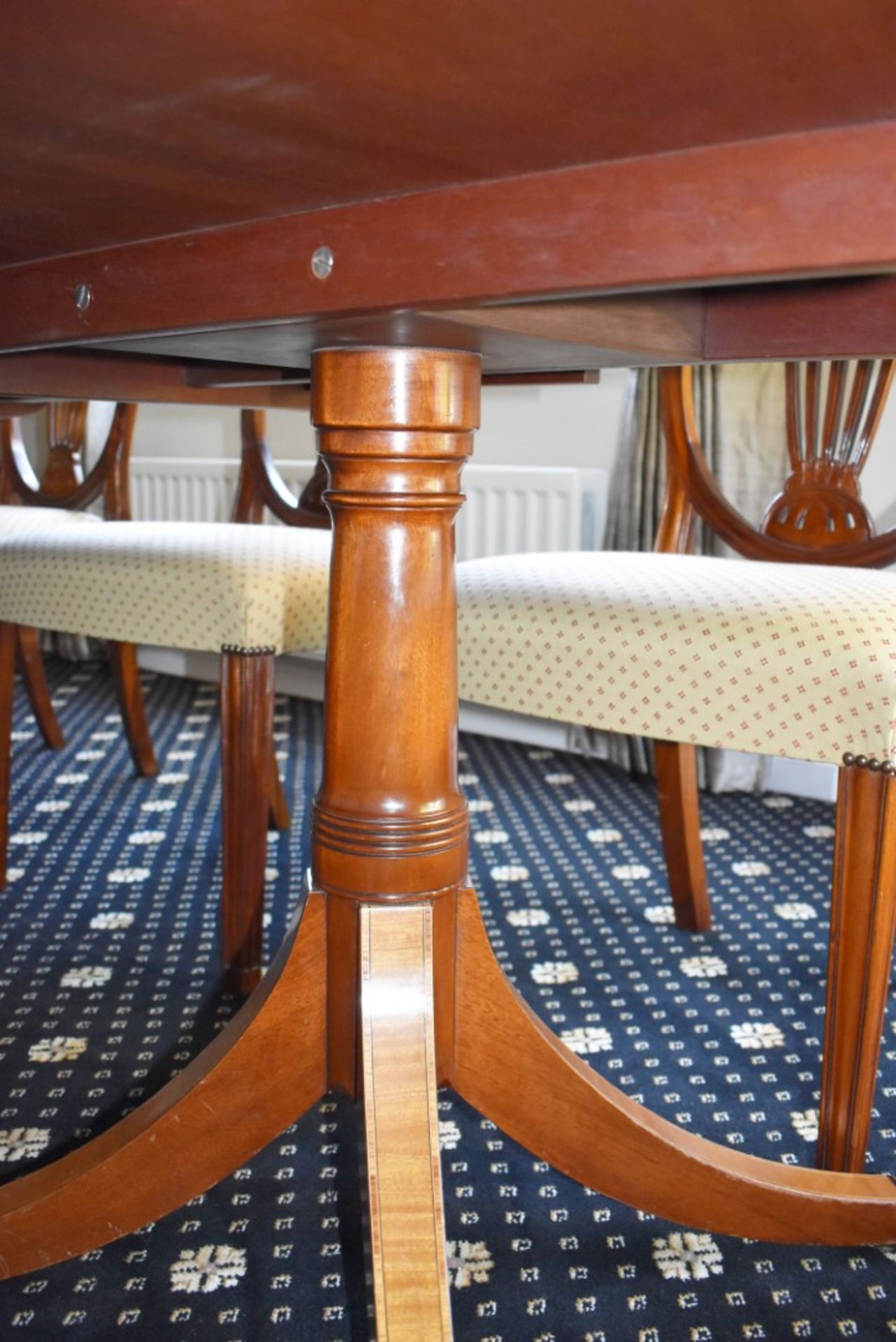 1 x Brights of Nettlebed Twin Pedestal Extending Mahogany Dining Table With Vener Parameter and - Image 14 of 33