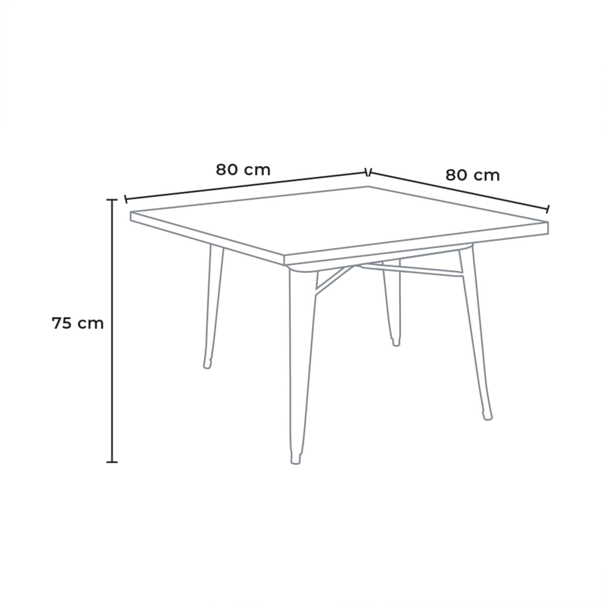 1 x Xavier Pauchard / Tolix Inspired Industrial Outdoor Table In White - Dimensions: 80 x 80 x H75cm - Image 3 of 3