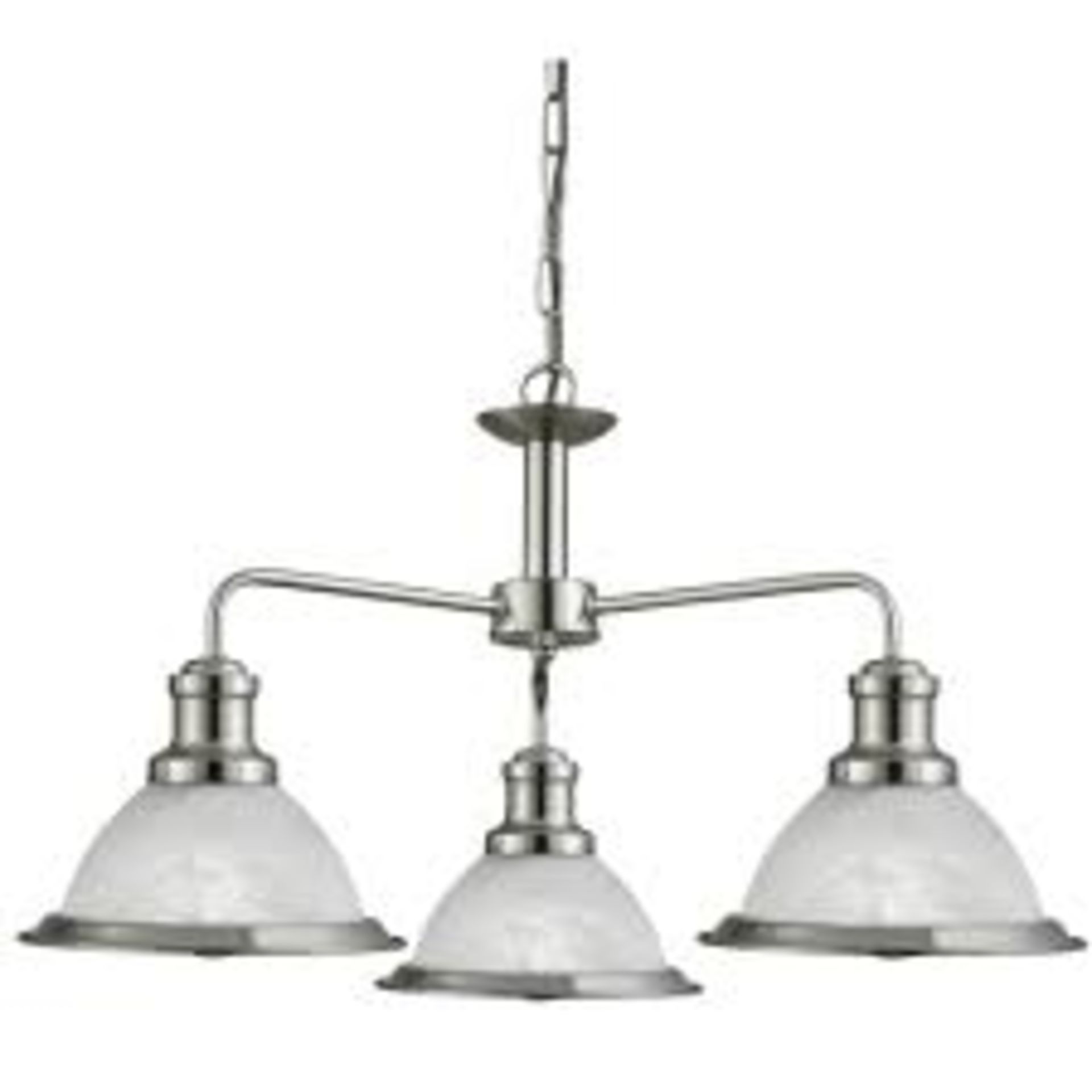 1 x Searchlight Industrial Ceiling Light in satin silver - Ref: 1593-3SS - New and Boxed - RRP: £10 - Image 4 of 4