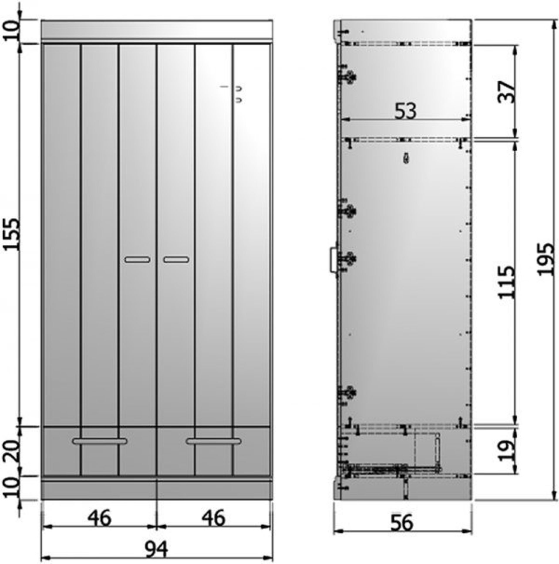 1 x WOOOD Designs 'Connect' Solid Wood Scandinavian Style 2-Door 2 Drawer Wardrobe In WHITE - Boxed - Image 3 of 8