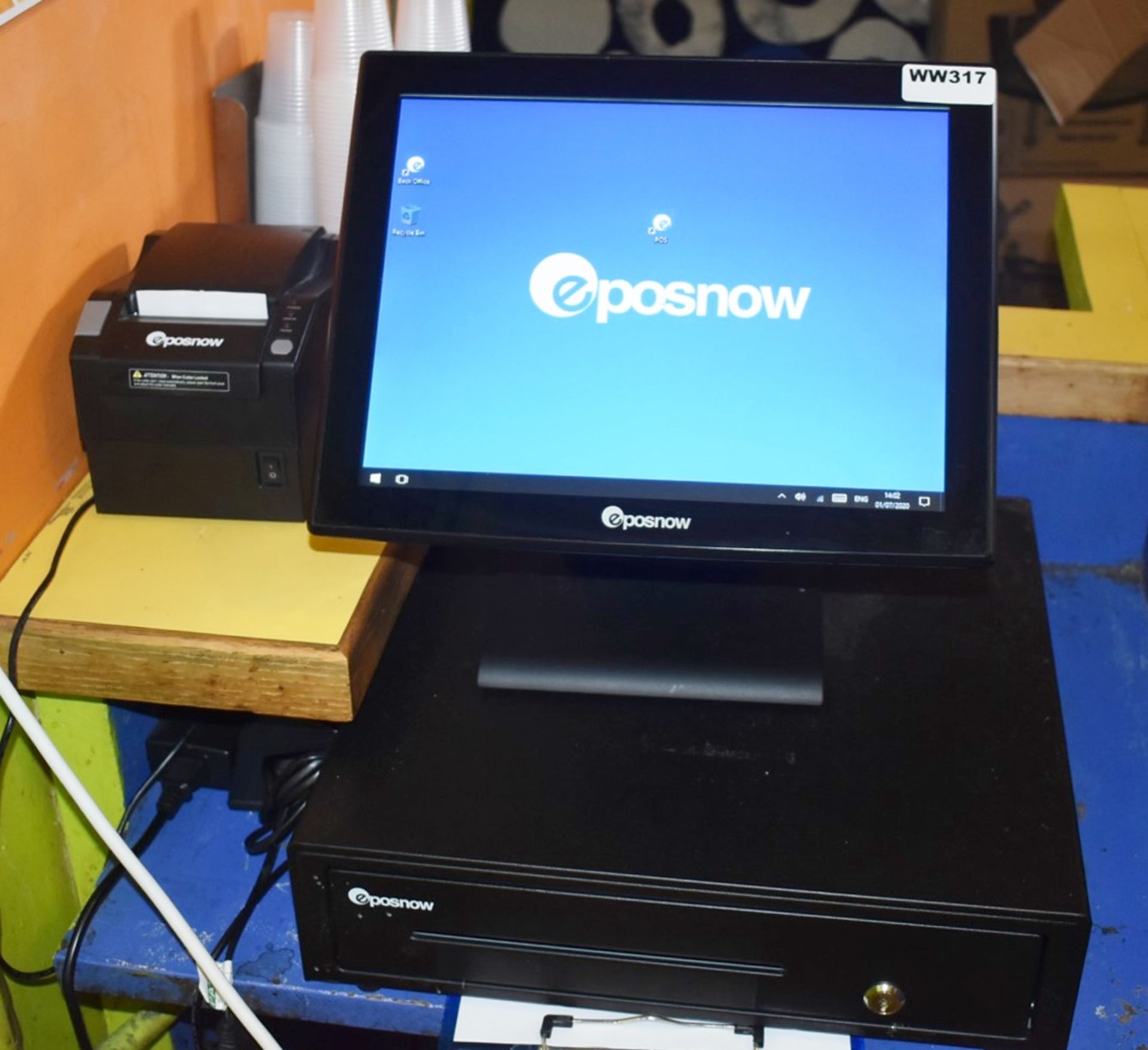 1 x Epos Now 15.1 Inch Point of Sale Touchscreen Terminal With Cash Drawer, Receipt Printer and Card