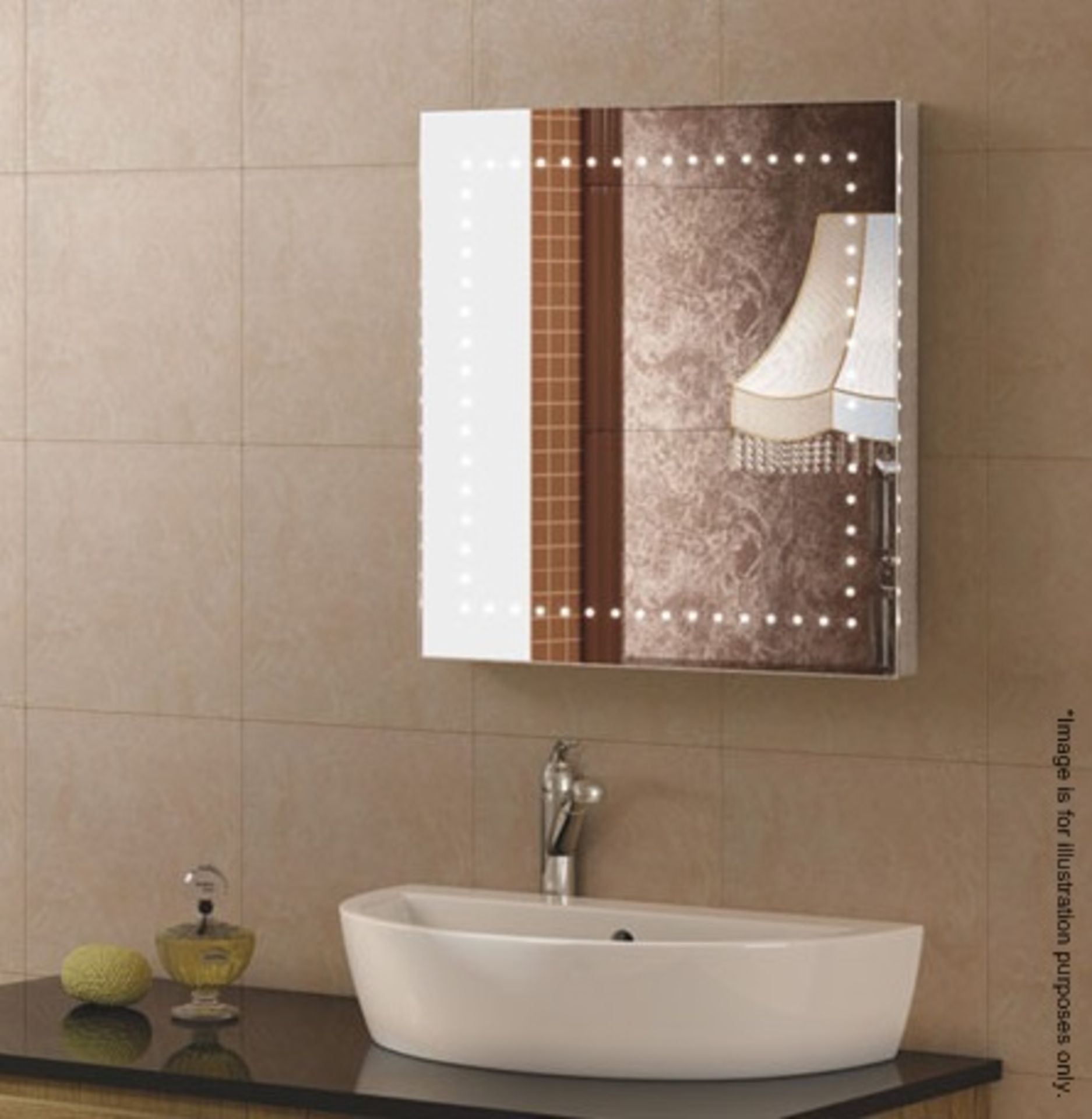 1 x Synergy Illuminated Bathroom Mirror With Demister & Infra-Red Switch and Clock (SY-IL-8)-