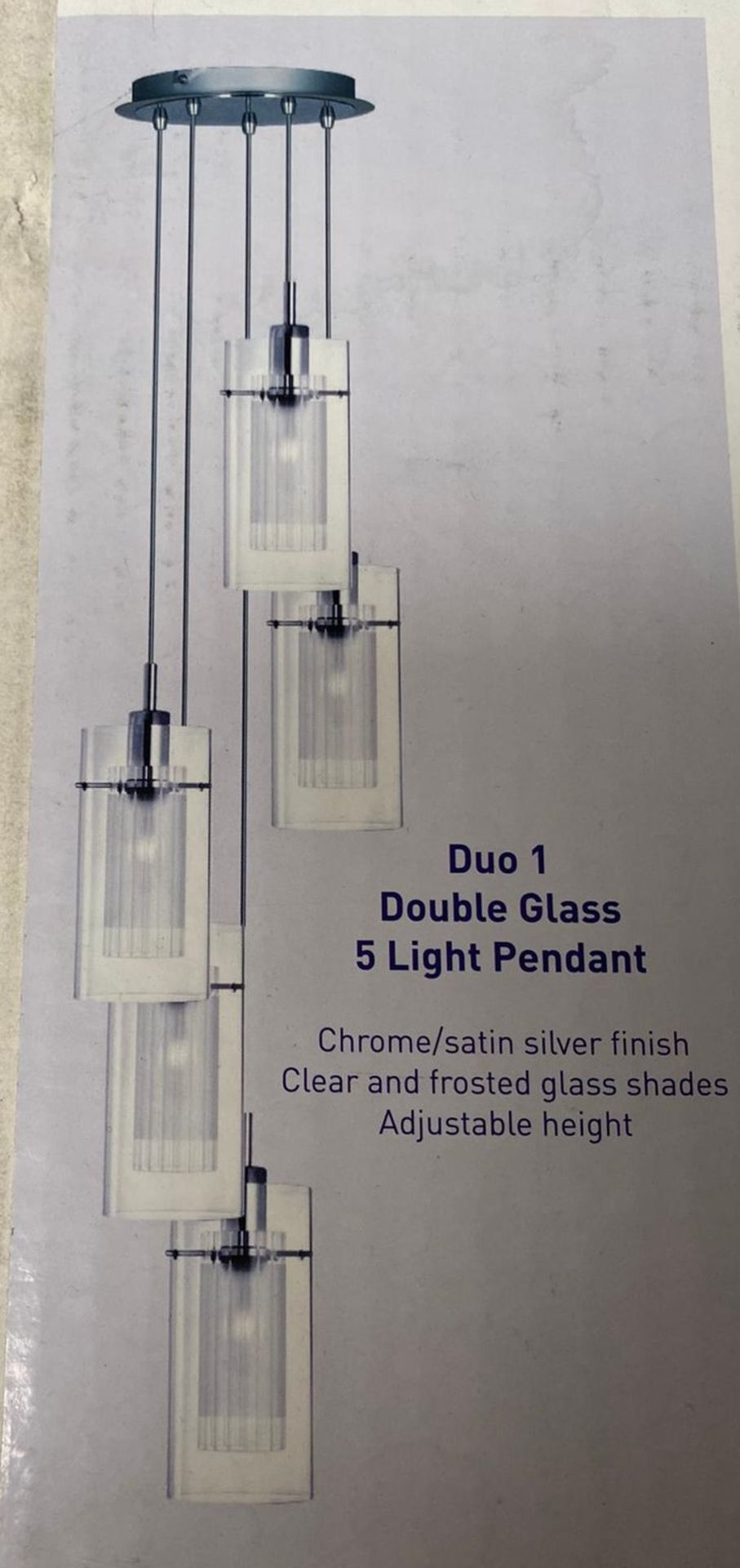 1 x Searchlight Duo 1 Double glass light pendant - Ref: 2305-5 - New and Boxed stock - RRP: £160 - Image 2 of 4