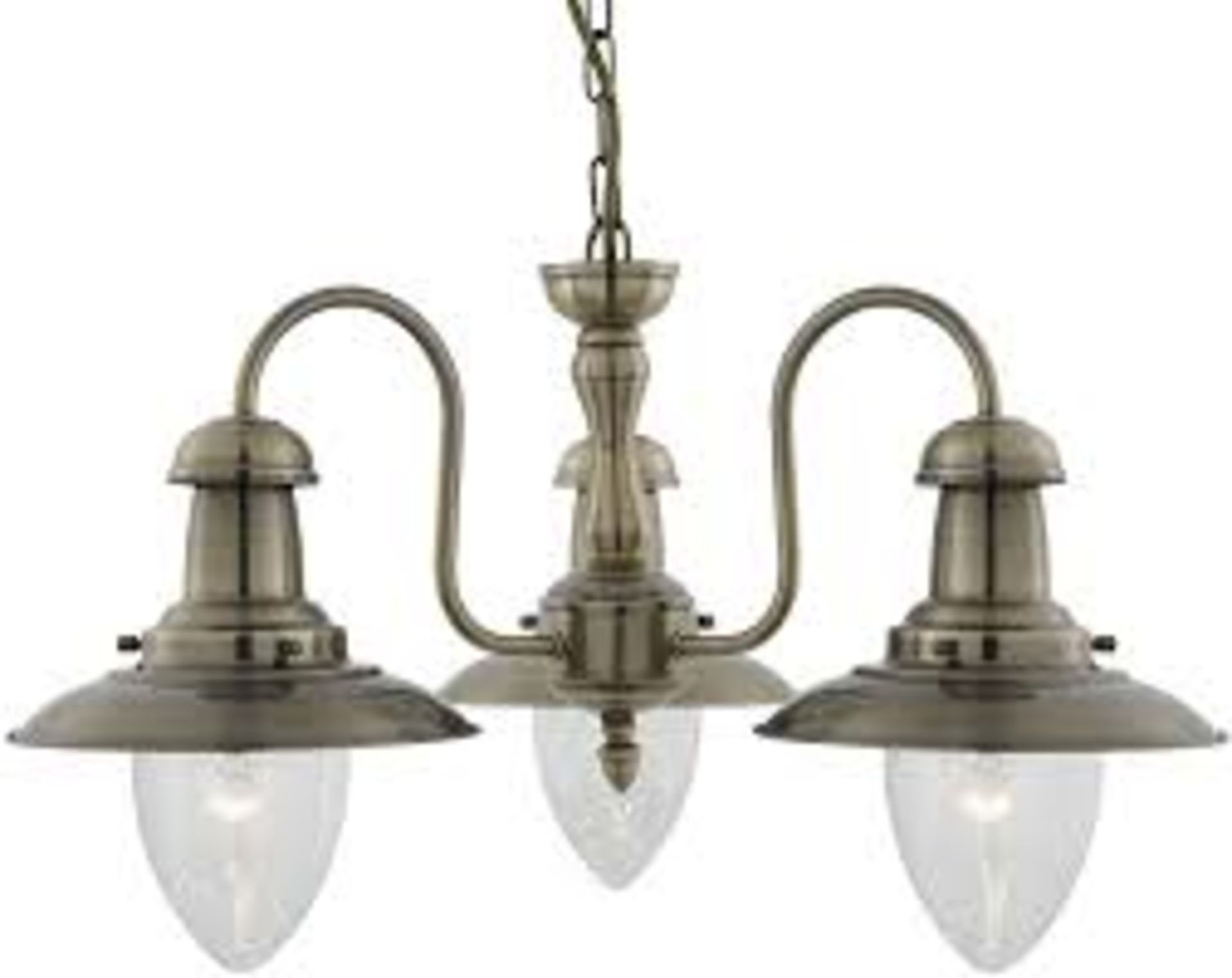 1 x Searchlight Fisherman Antique Brass 3 light Fitting - Ref: 5333-3AB - New and Boxed - RRP: £144 - Image 4 of 4