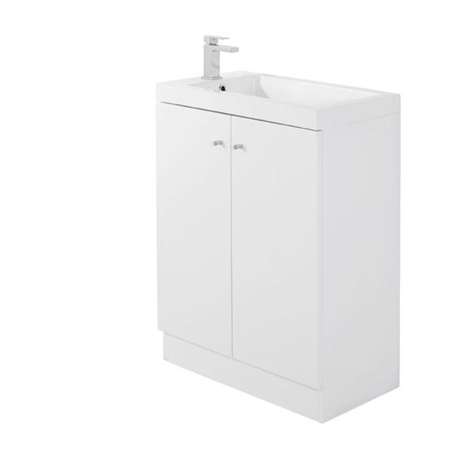 10 x Alpine Duo 660 Floorstanding Vanity Units In Gloss White - Dimensions: H80 x W66 x D35cm - - Image 4 of 4