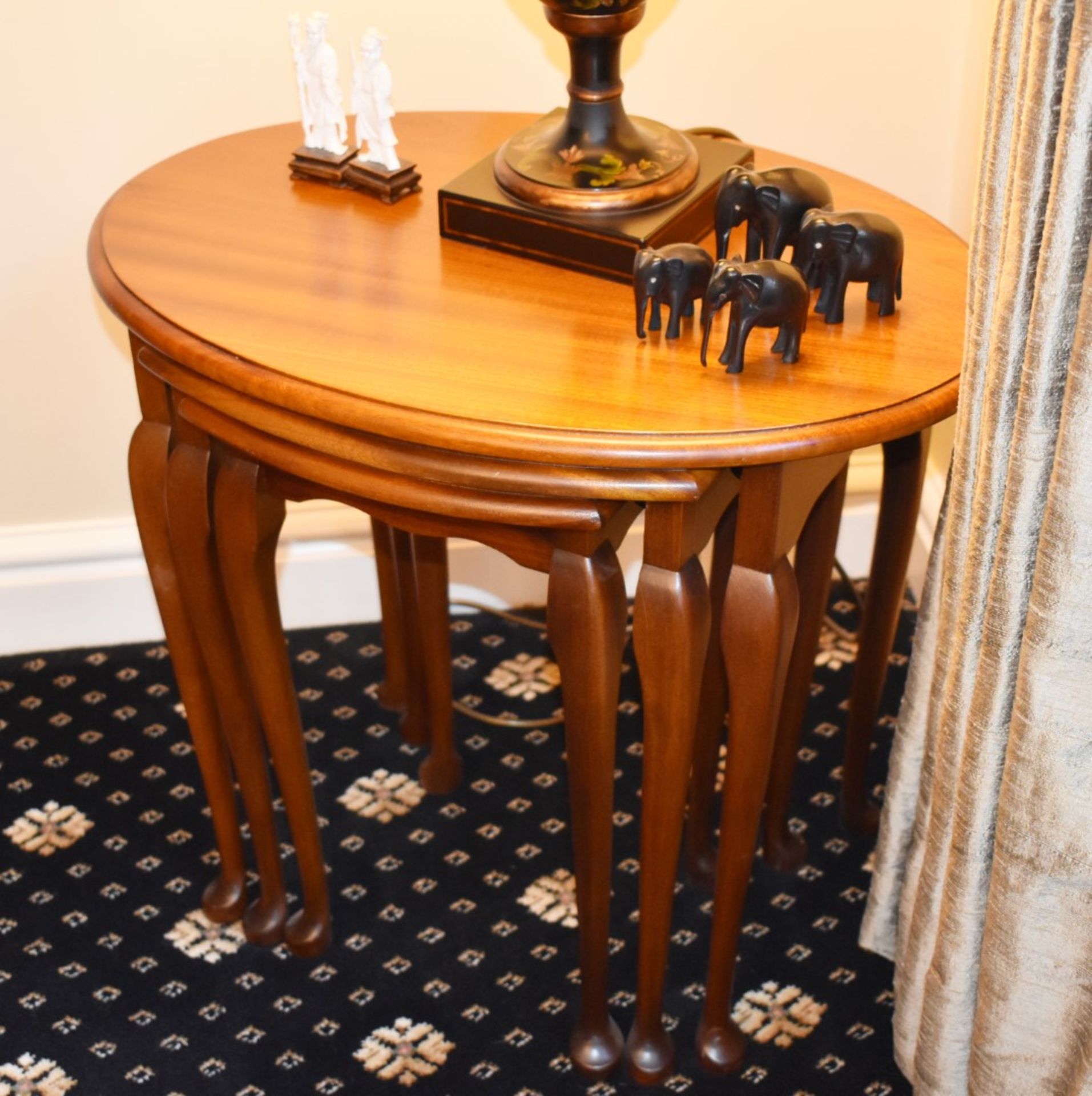 1 x Nest of Three Tables With Queen Anne Legs - Circa 1920's - Recently Restored in Stunning - Image 2 of 8